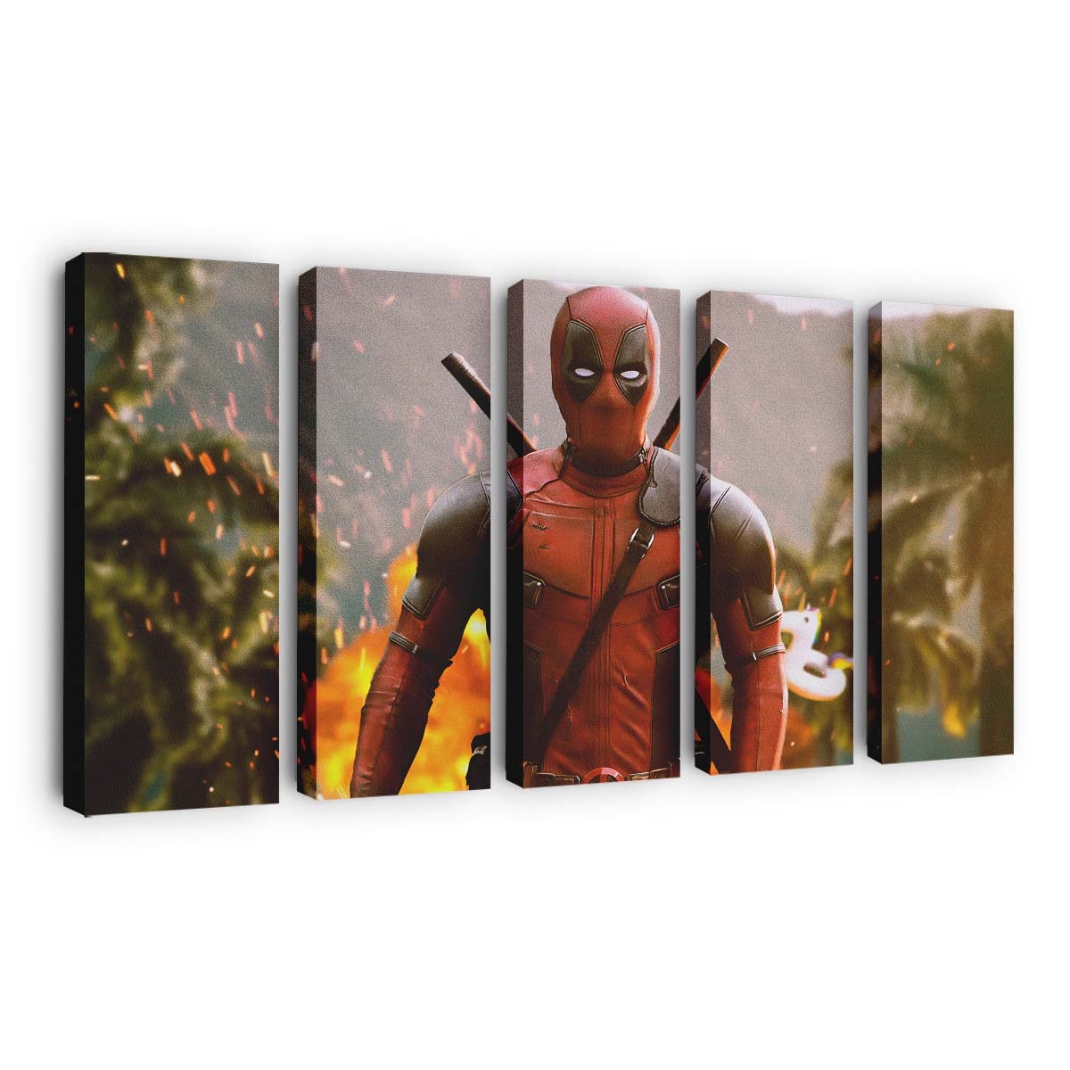 Deadpool Marvel Explosion Leinwandbild - Marvel Wanddeko