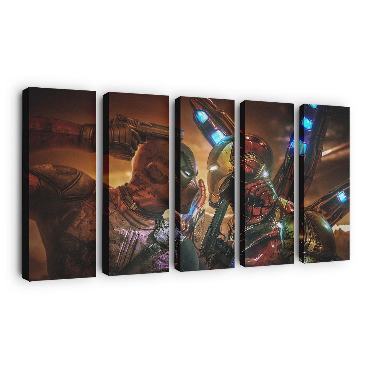 Deadpool vs. Iron Man Leinwandbild - Marvel Wanddeko