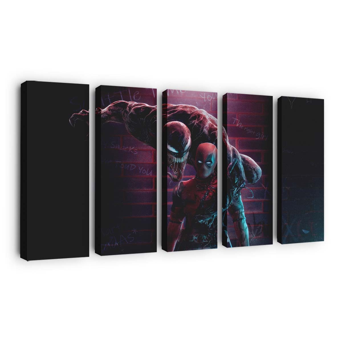 Deadpool X Venom entfesselt Leinwandbild - Marvel Wanddeko