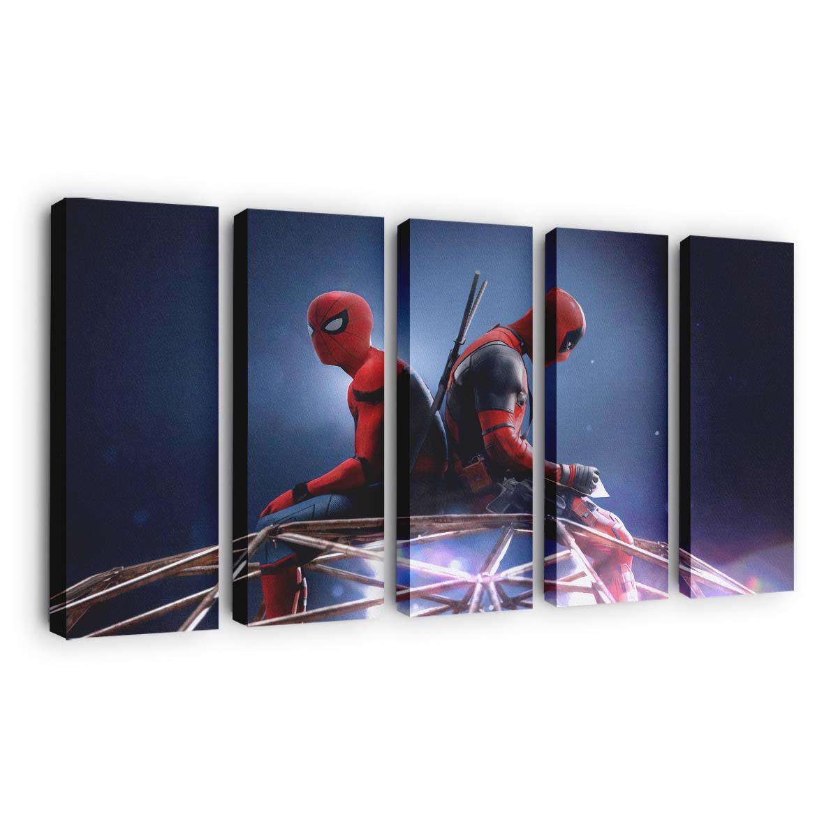 Spiderman und Deadpool Leinwandbild - Marvel Wanddeko