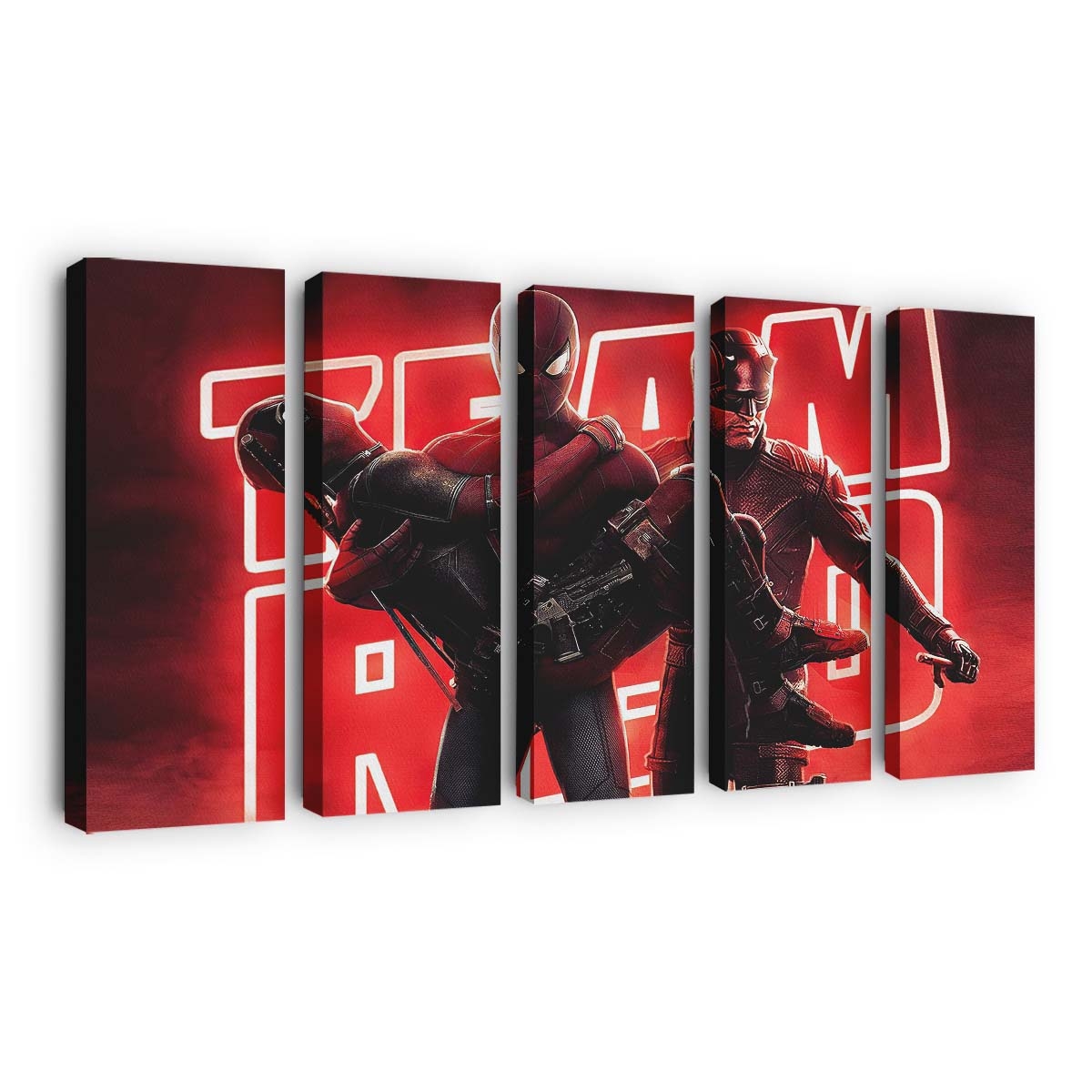 Spiderman Deadpool x Daredevil Leinwandbild - Marvel Wanddeko