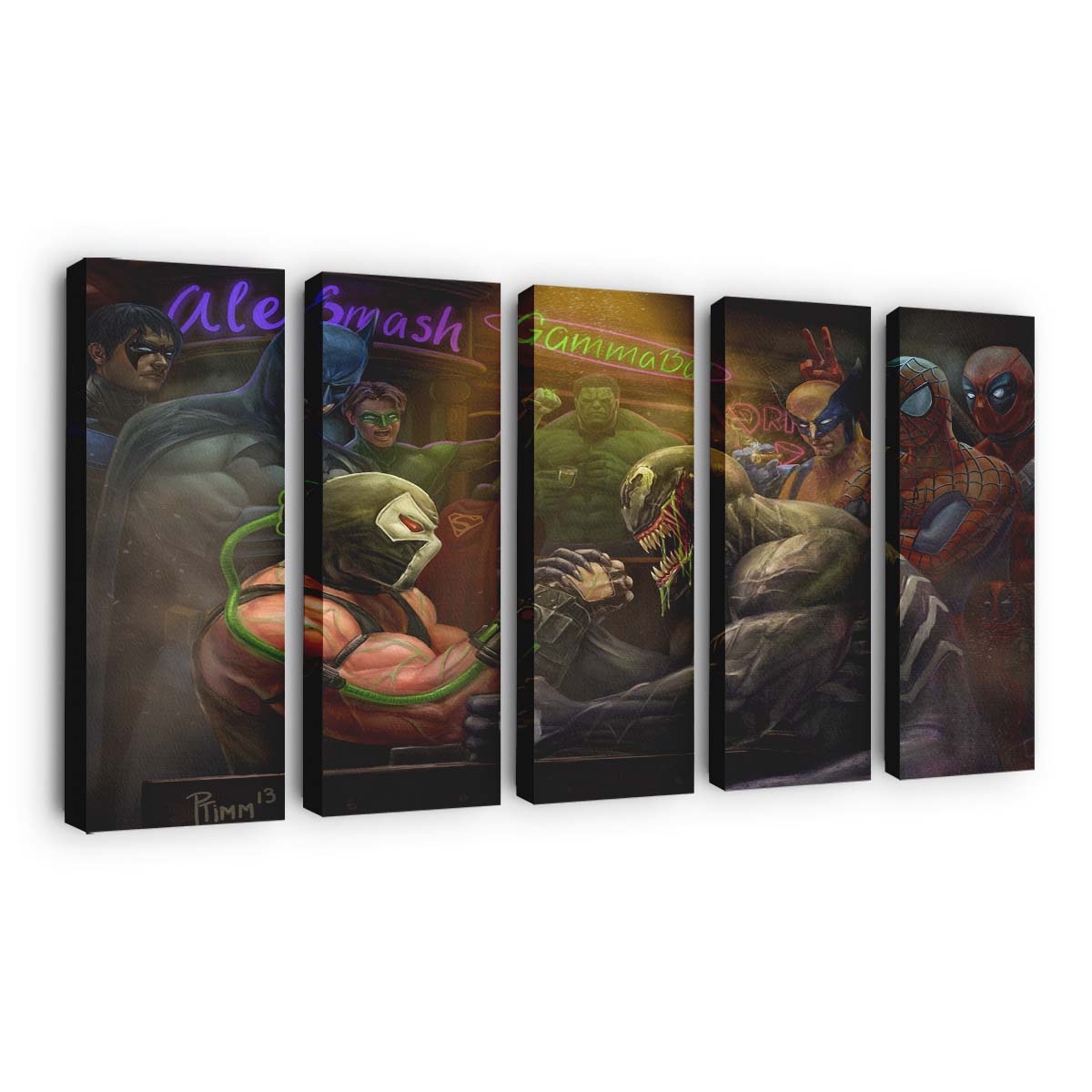 Venom vs. Bane im Armdrücken Leinwandbild - Marvel Wanddeko