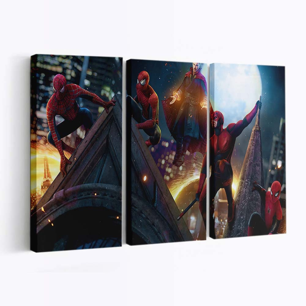 Doctor Strange Dareveil And Spidermans In Spider Man No Way Home Leinwandbild - Marvel Wanddeko