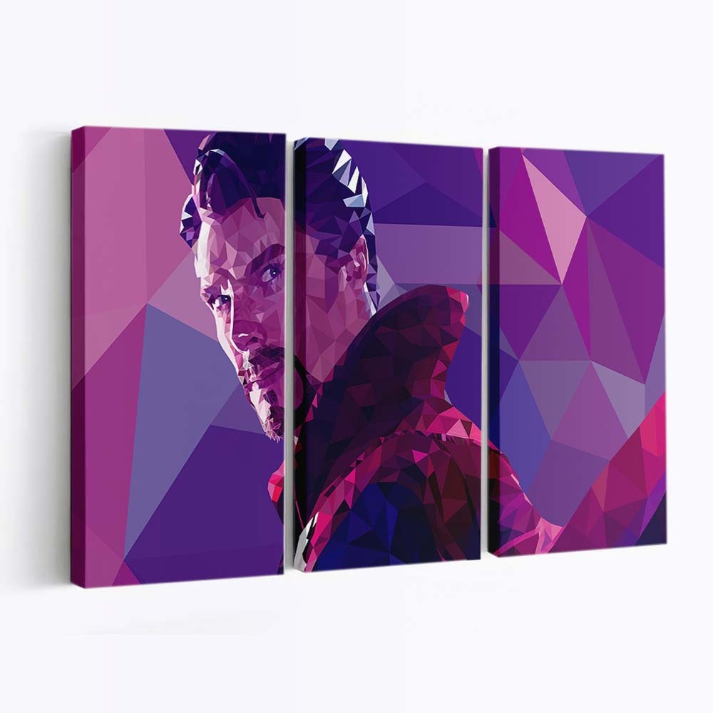 Low Poly Doctor Strange Leinwandbild - Marvel Wanddeko