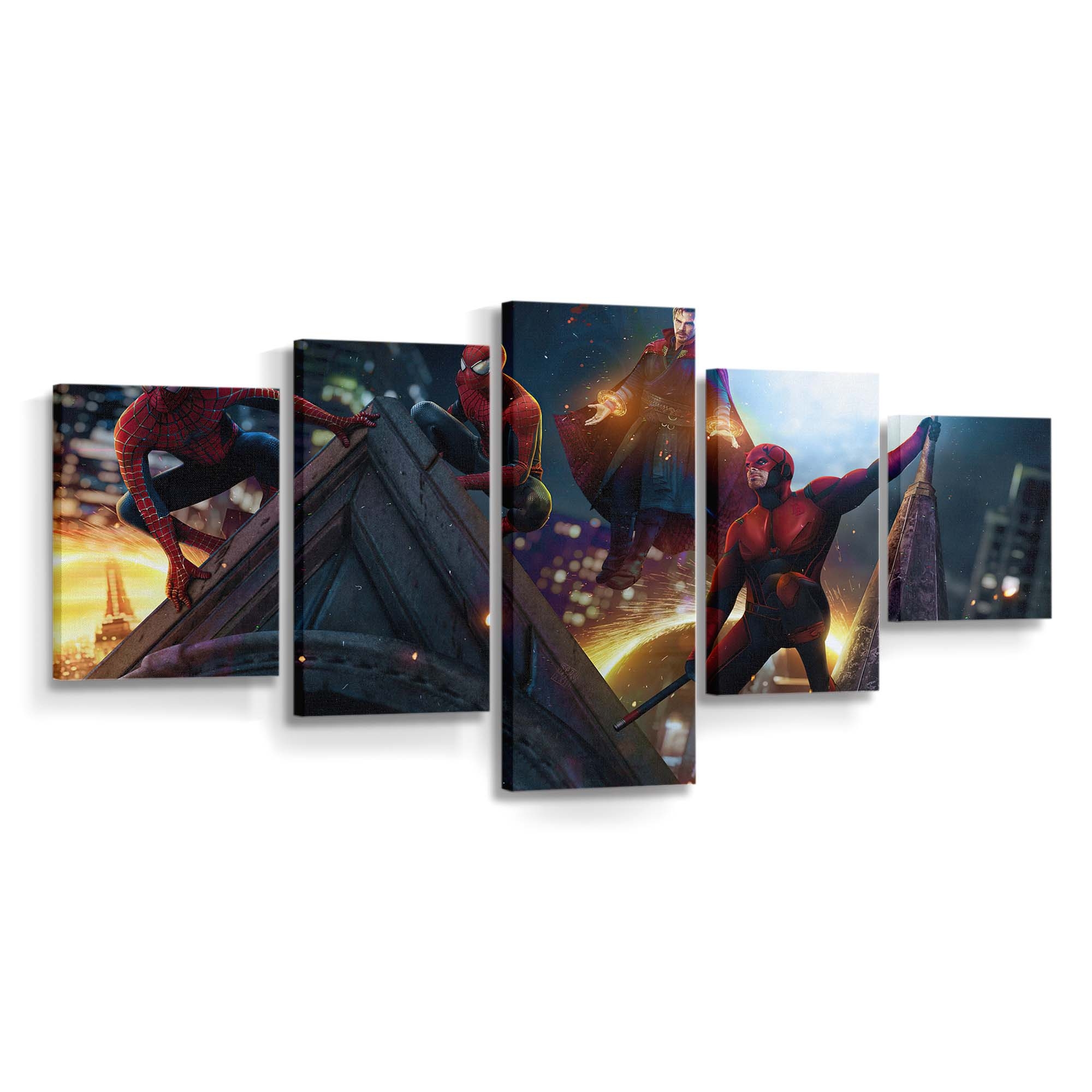 Doctor Strange Dareveil And Spidermans In Spider Man No Way Home Leinwandbild - Marvel Wanddeko