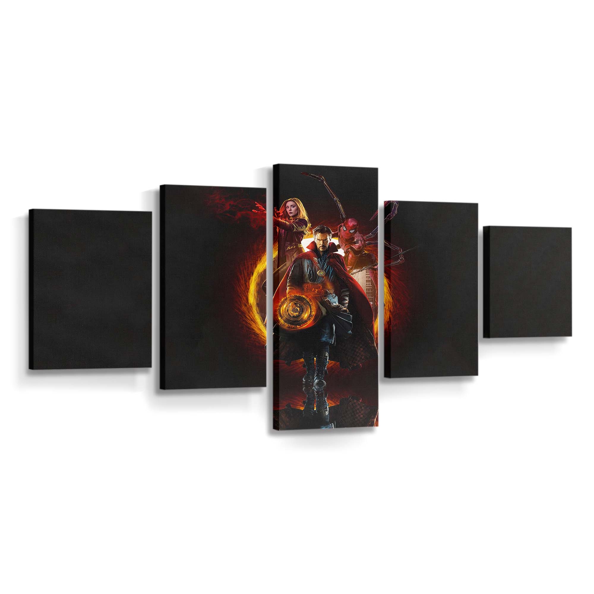 Doctor Strange Wanda And Spiderman Leinwandbild - Marvel Wanddeko