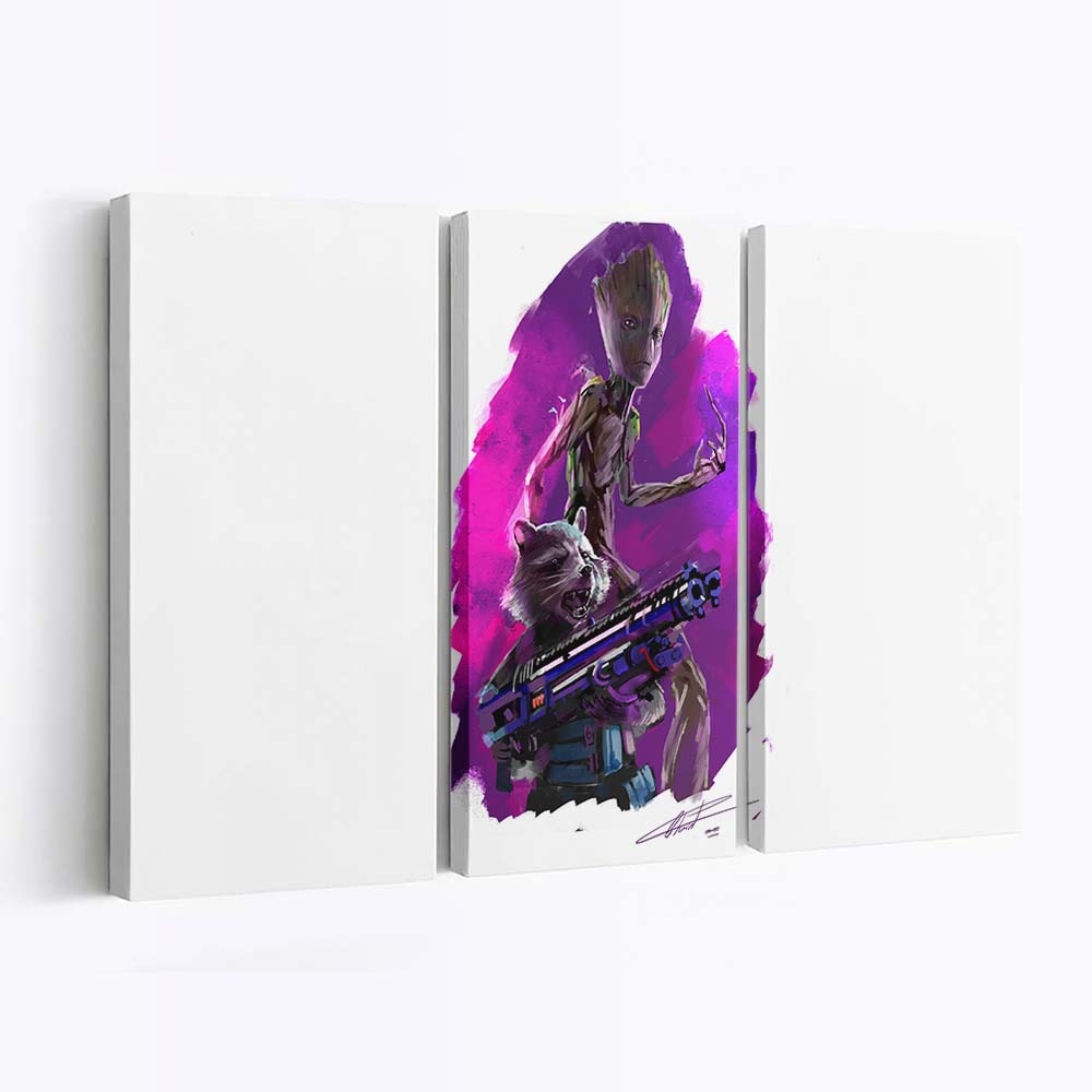 Groot And Rocket In Avengers Infinity War Leinwandbild - Marvel Wanddeko