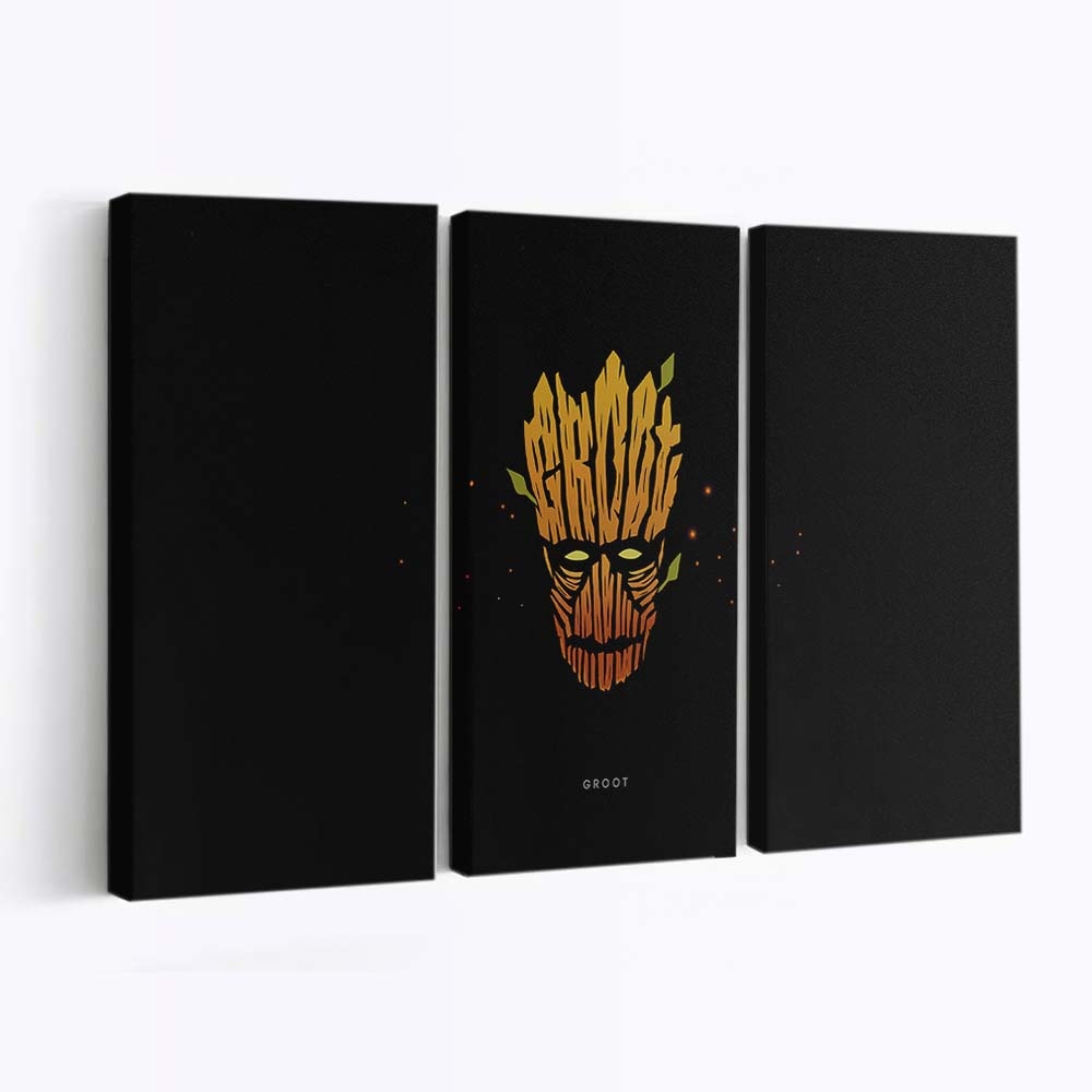 Groot Minimal Leinwandbild - Marvel Wanddeko