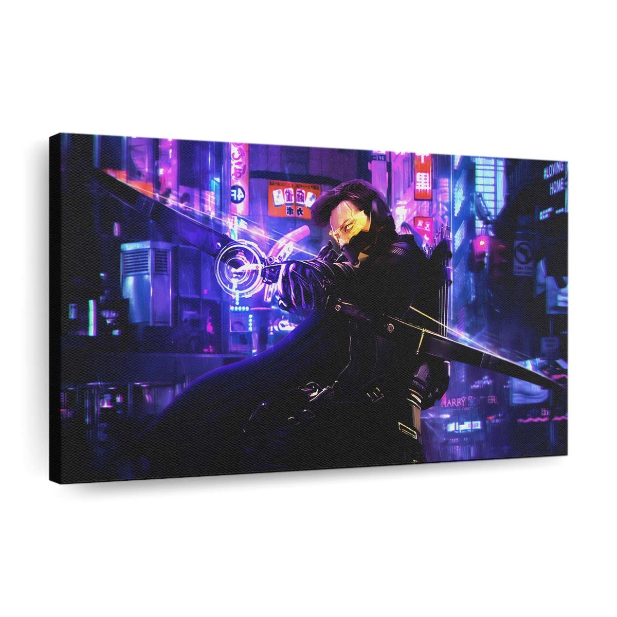 Hawkeye In Cyberpunk 2077 Leinwandbild - Wanddeko