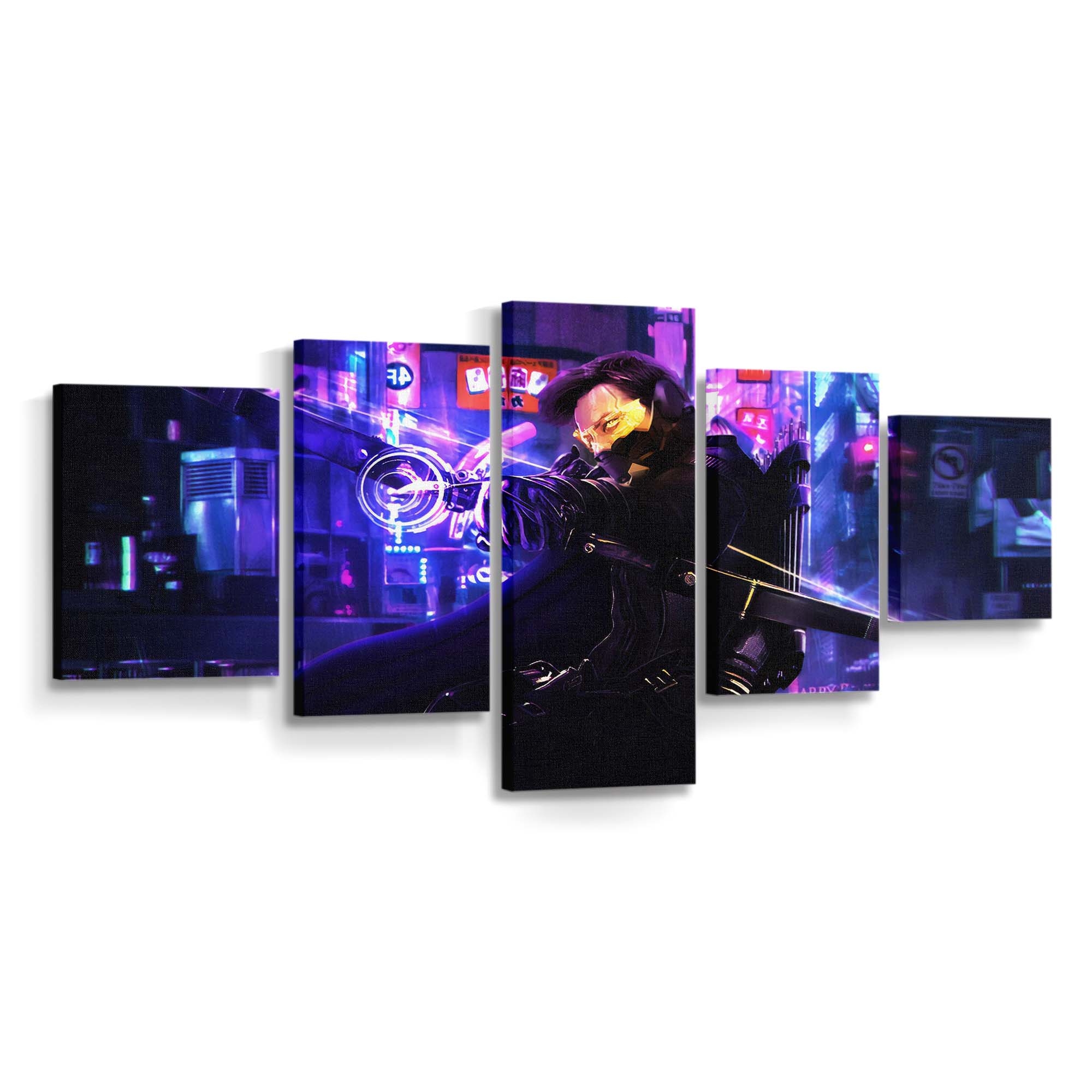 Hawkeye In Cyberpunk 2077 Leinwandbild - Wanddeko