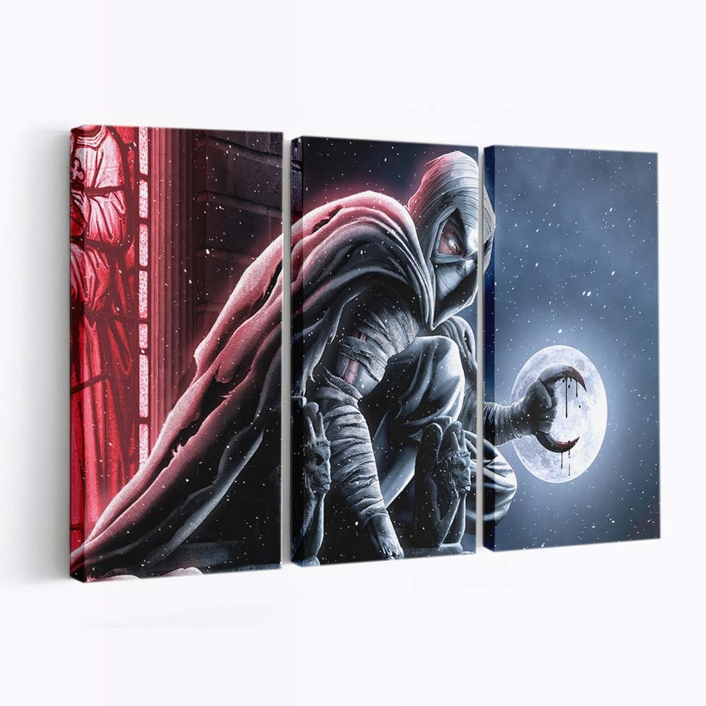 Day und Moon Knight Leinwandbild - Wanddeko