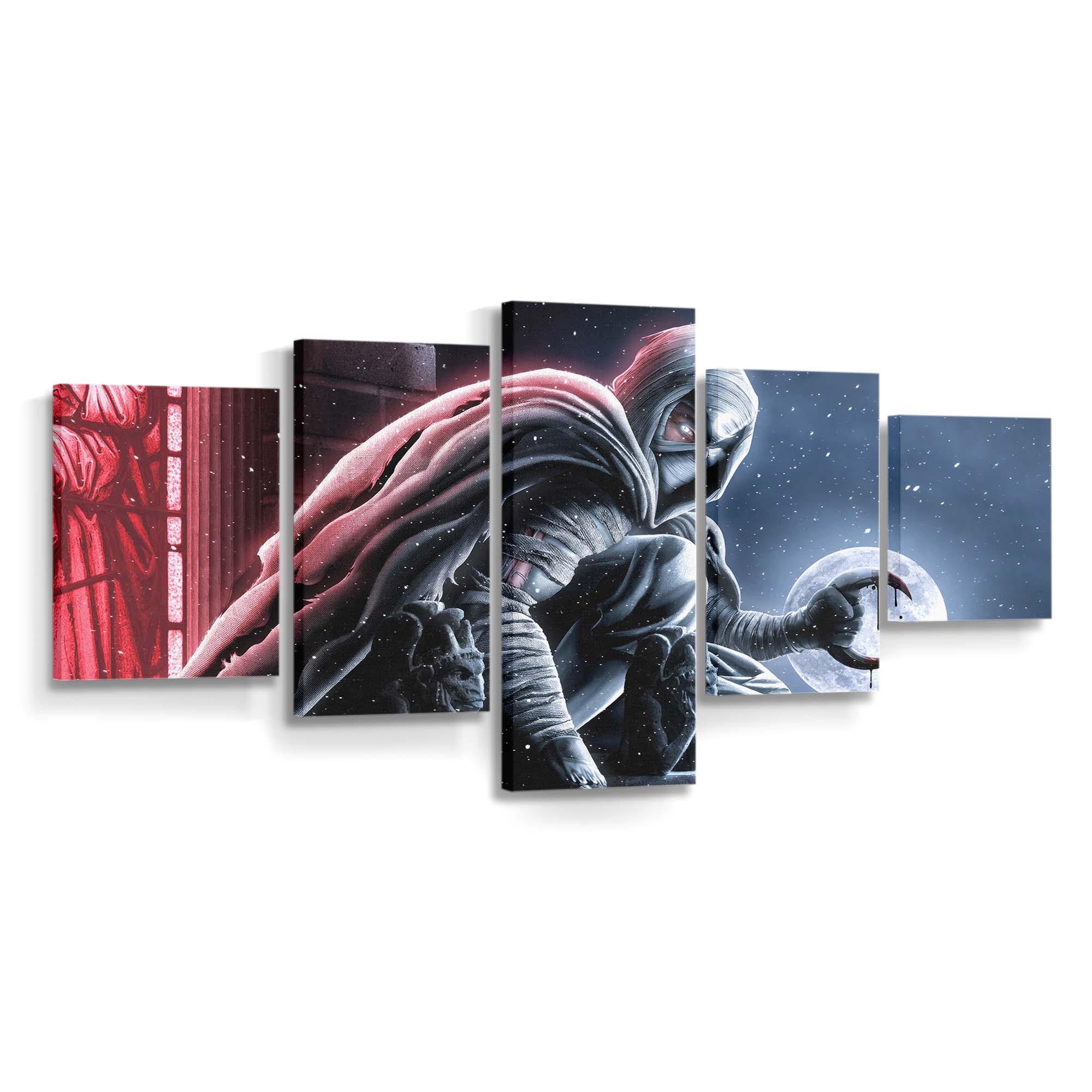 Day und Moon Knight Leinwandbild - Wanddeko