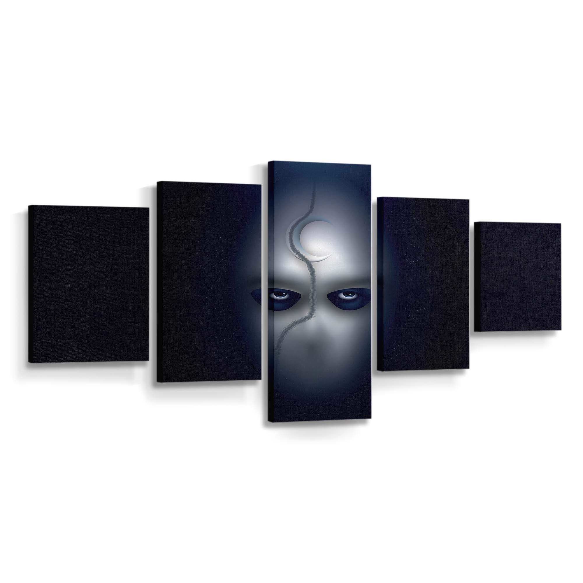 Moon Knight Maske Weiß Minimal Leinwandbild - Wanddeko