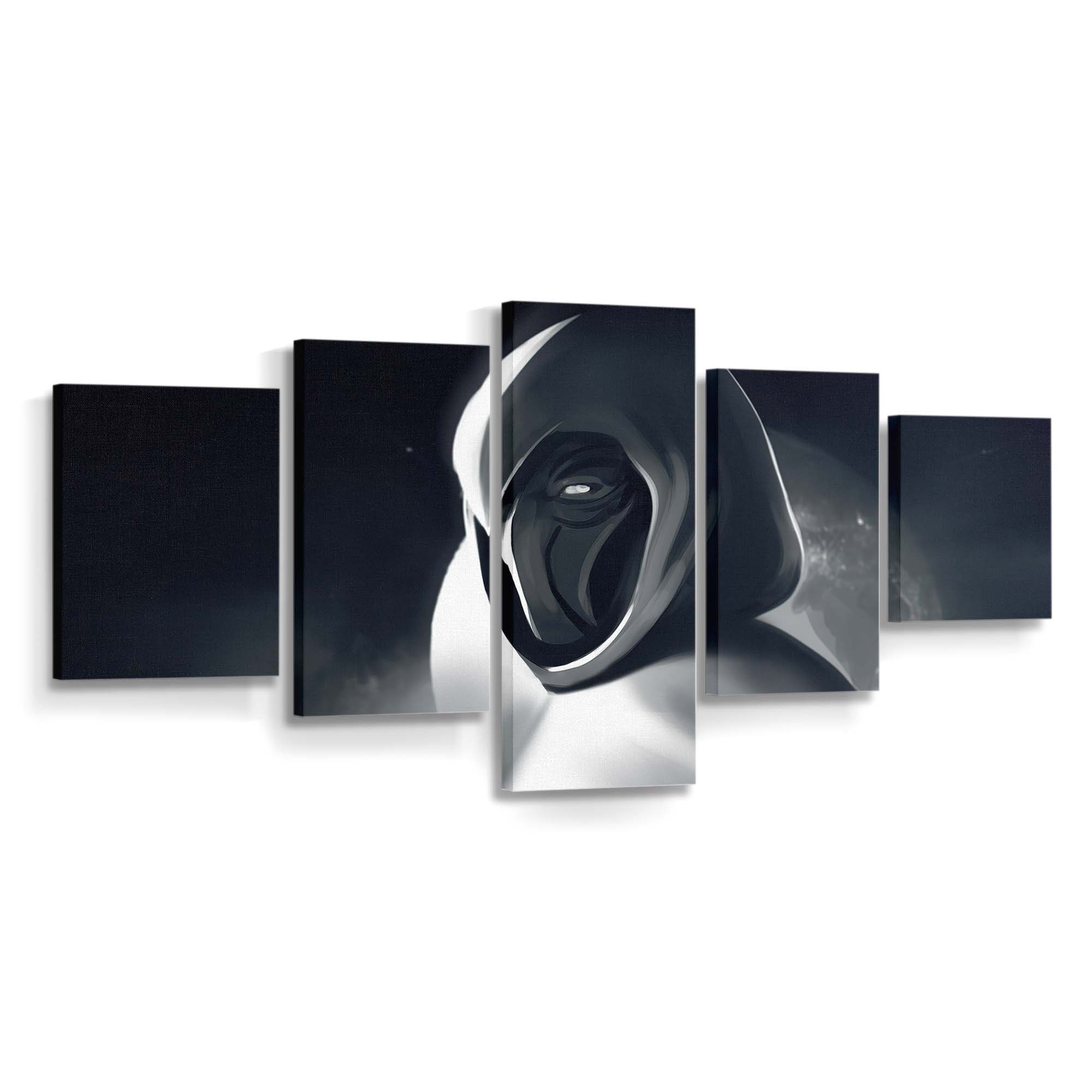 Moon Knight Monochrom Leinwandbild - Wanddeko