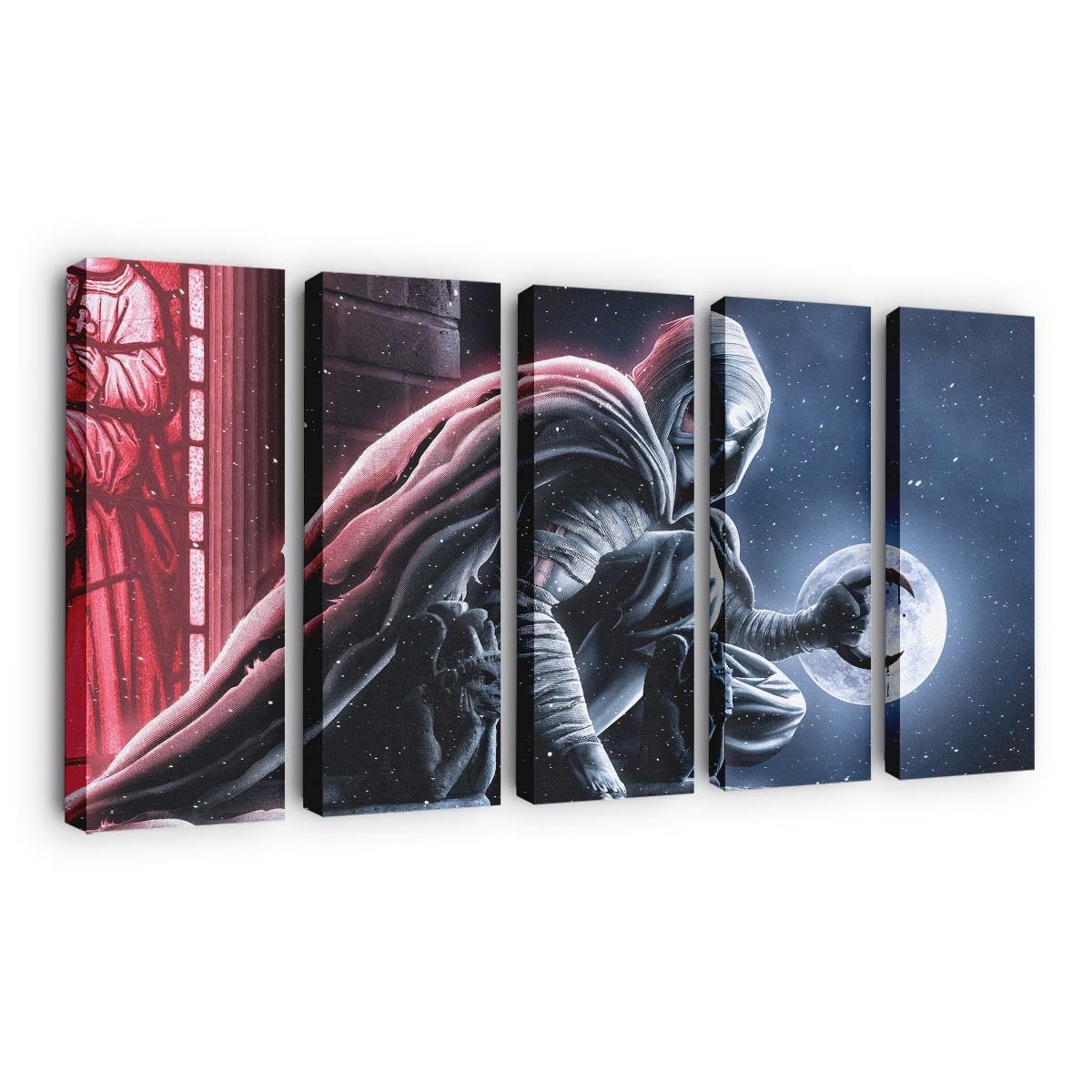 Day und Moon Knight Leinwandbild - Wanddeko