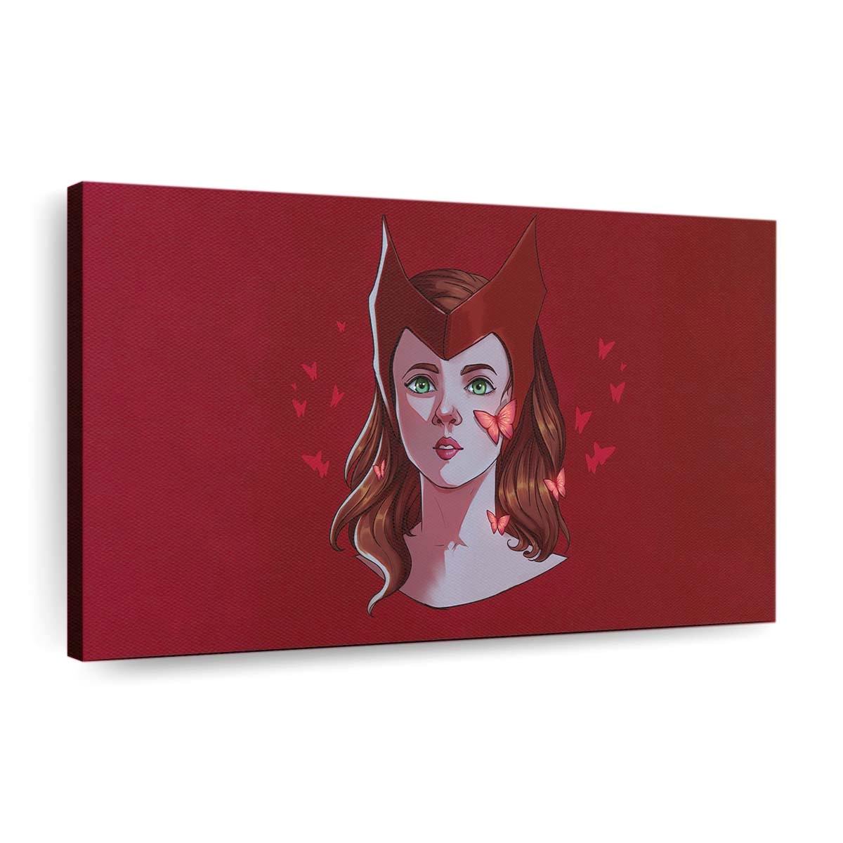Scarlet Witch Face Portrait Minimal Leinwandbild - Wanddeko