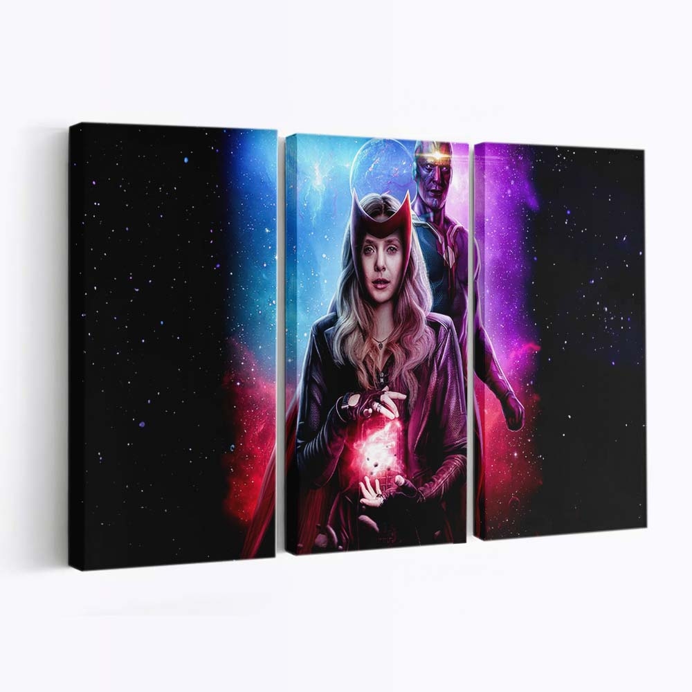Wanda und Vision Kunstwerk Leinwandbild - Wanddeko
