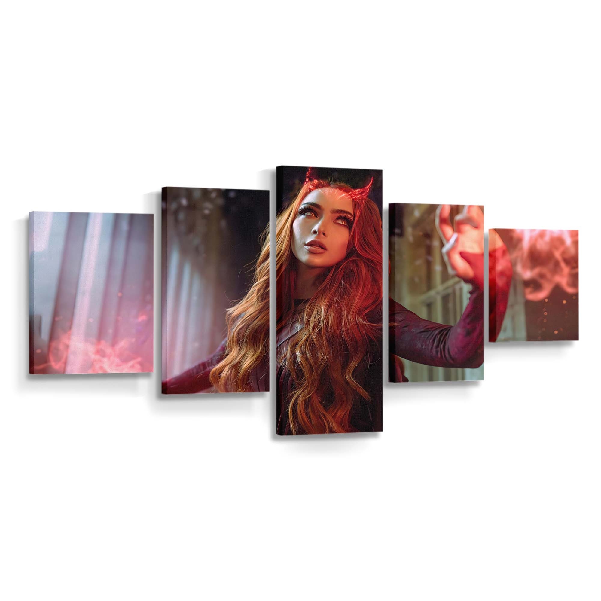 The Scarlet Witch Cosplay Girl Leinwandbild - Wanddeko