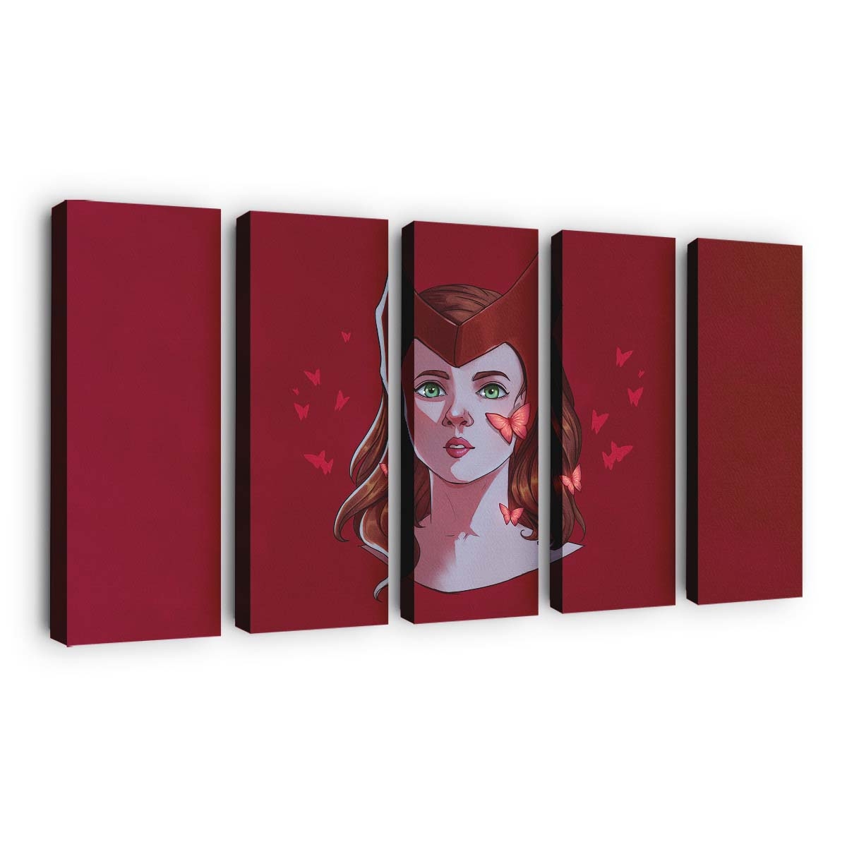 Scarlet Witch Face Portrait Minimal Leinwandbild - Wanddeko