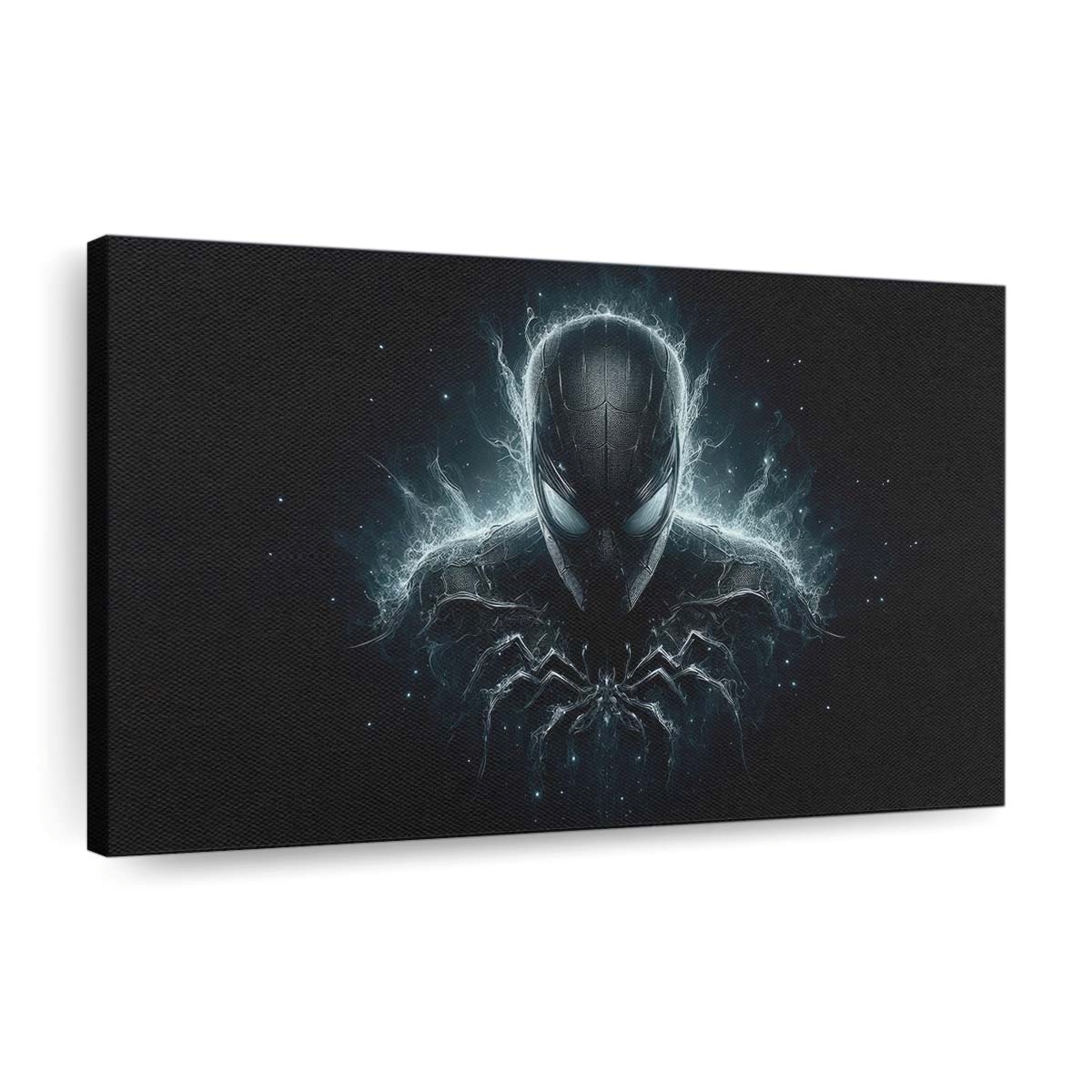 Schwarzer Spider Man schlägt zu Leinwandbild - Wanddeko