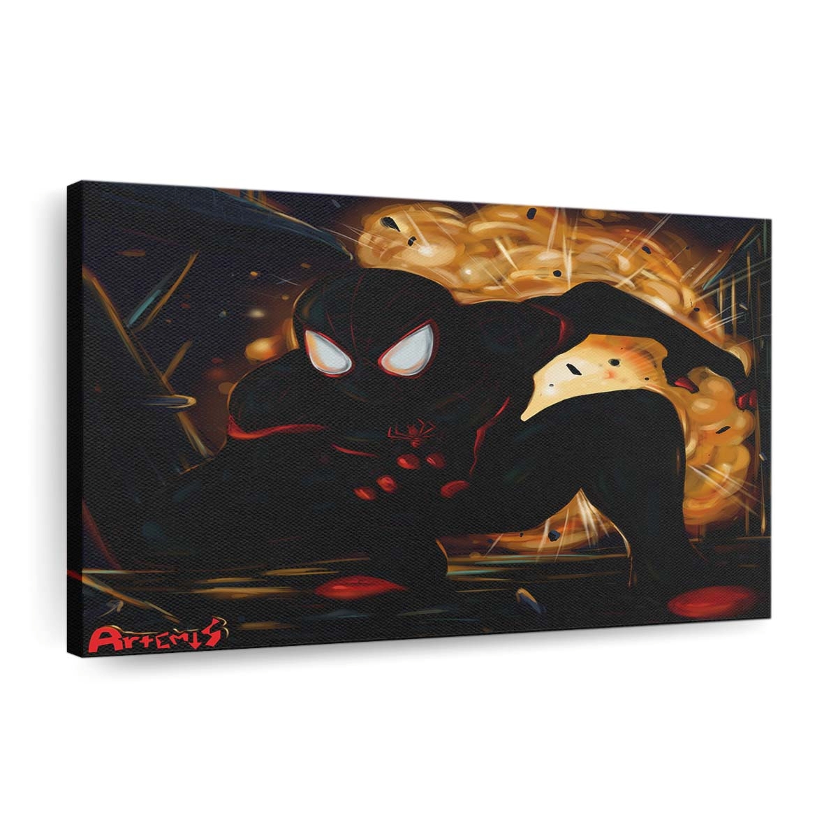 Kunst des schwarzen Spider Man Leinwandbild - Wanddeko