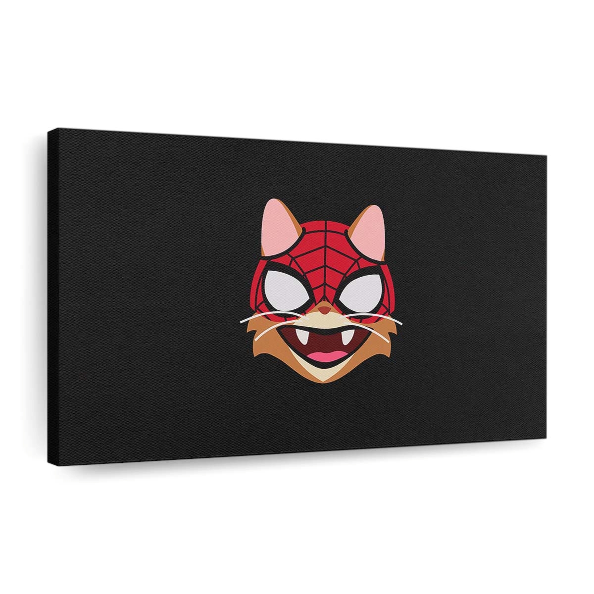 Katzen Spider Man Minimal Leinwandbild - Wanddeko