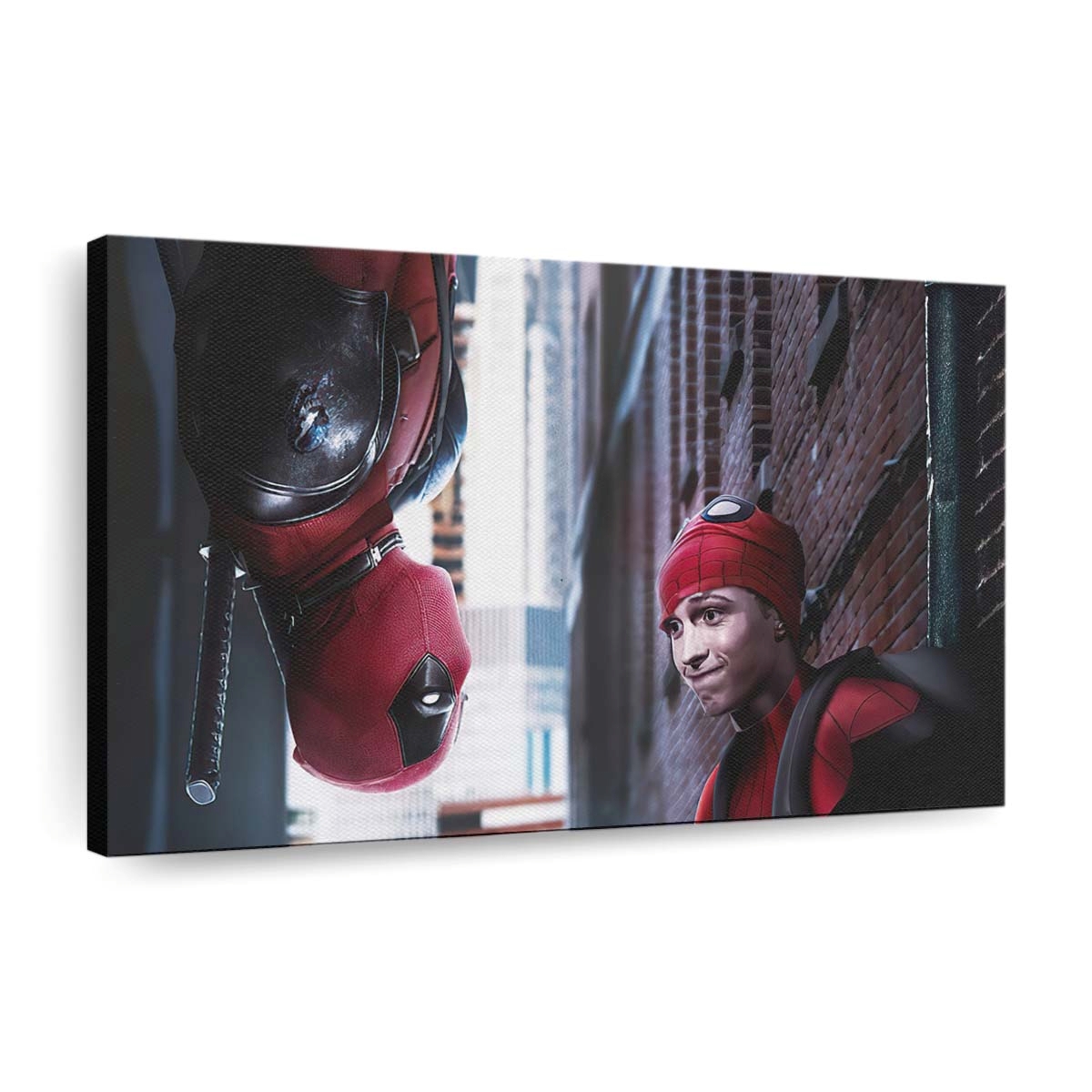 Deadpool und Spider Man Leinwandbild - Wanddeko