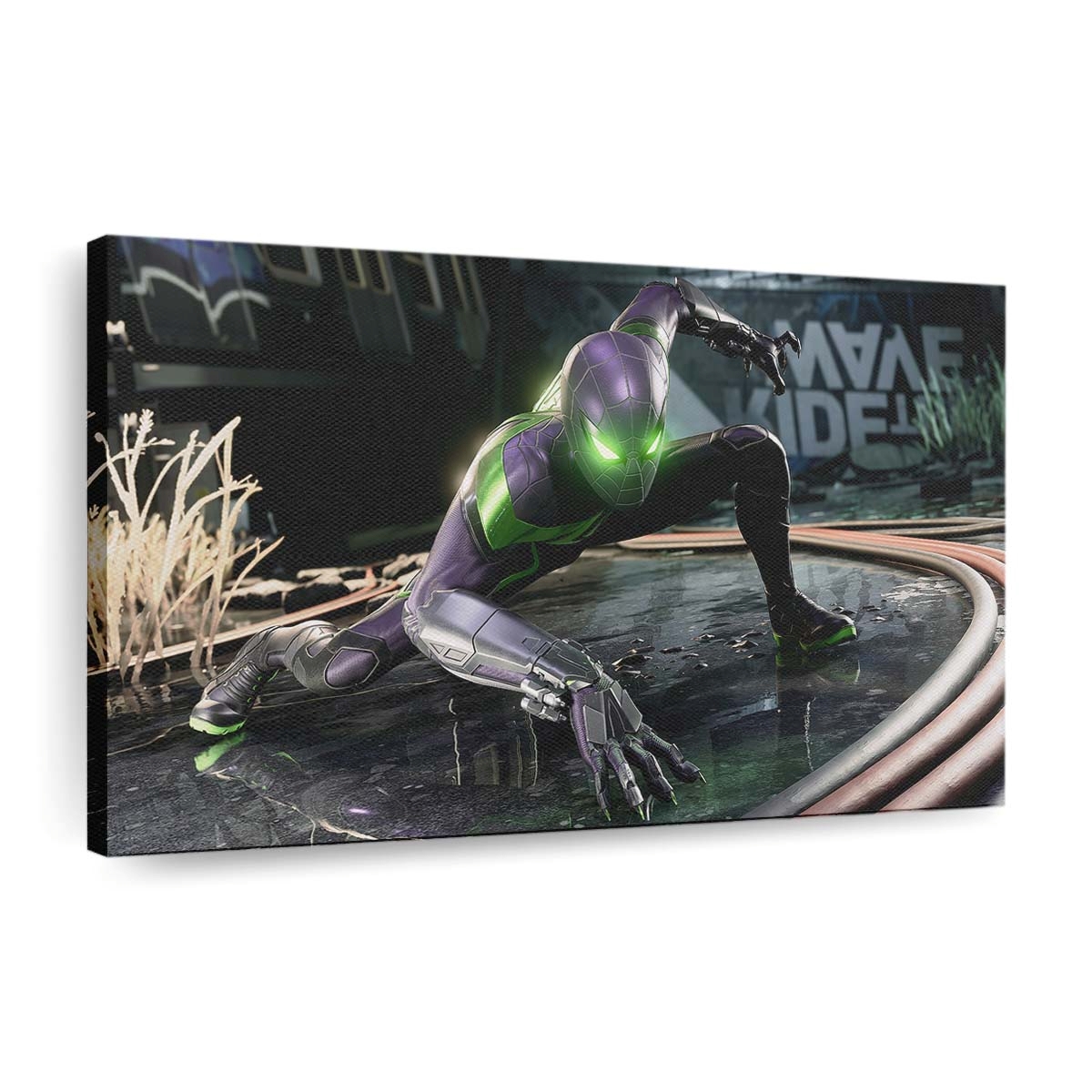 Kampfhaltung Marvels Spider Man Miles Morales Leinwandbild - Wanddeko