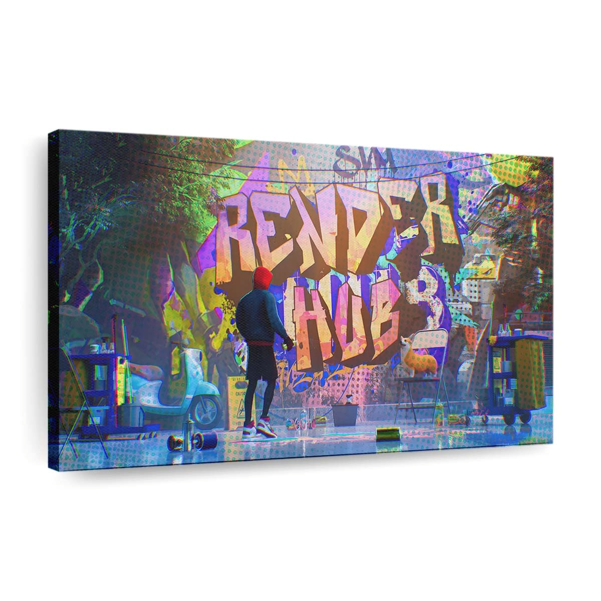 Graffiti Spider Man Leinwandbild - Wanddeko