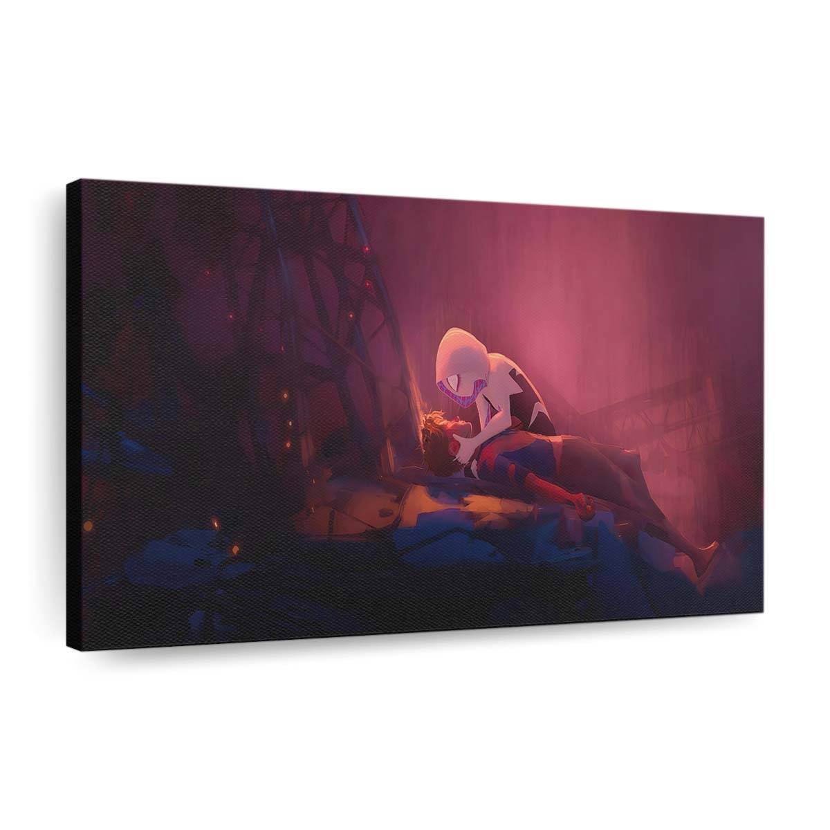 Gwen Stacy und Peter Parker in Spider Man: Across the Spider Verse Leinwandbild - Wanddeko