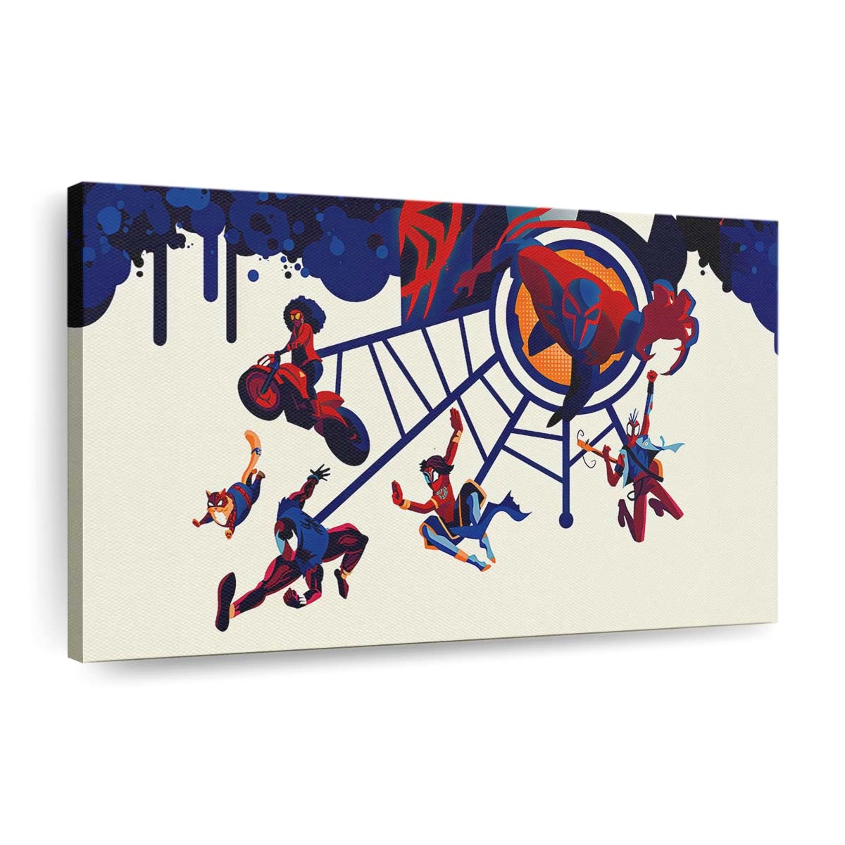 Gwen Stacy, Miles Morales, Spider Man 2099, Miguel O'Hara und Spider Punk Leinwandbild - Wanddeko