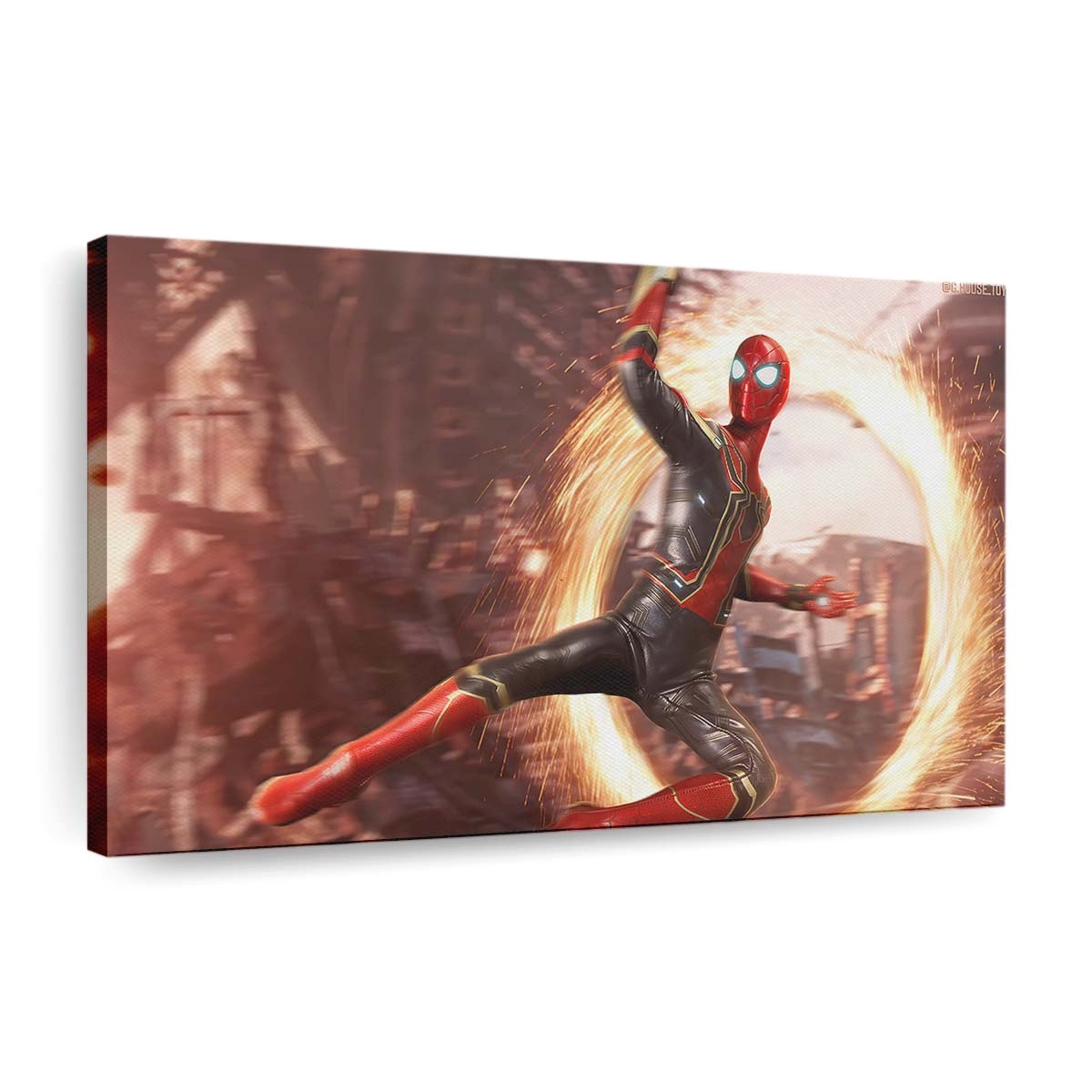 Iron Spider kommt aus der Schleife heraus Leinwandbild - Wanddeko