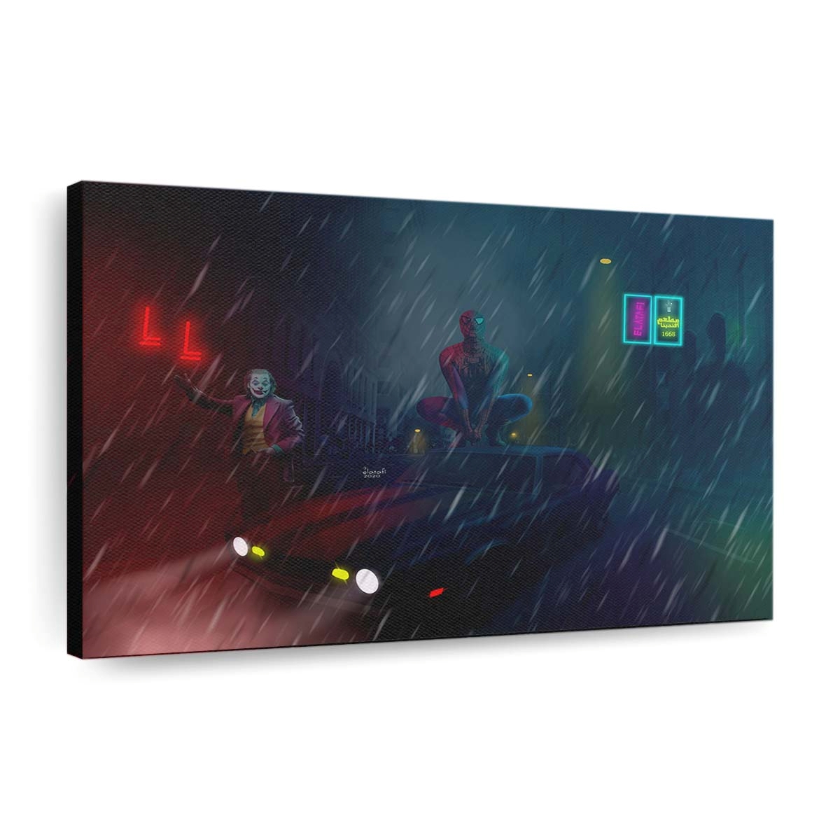 Joker und Spider Man Leinwandbild - Wanddeko