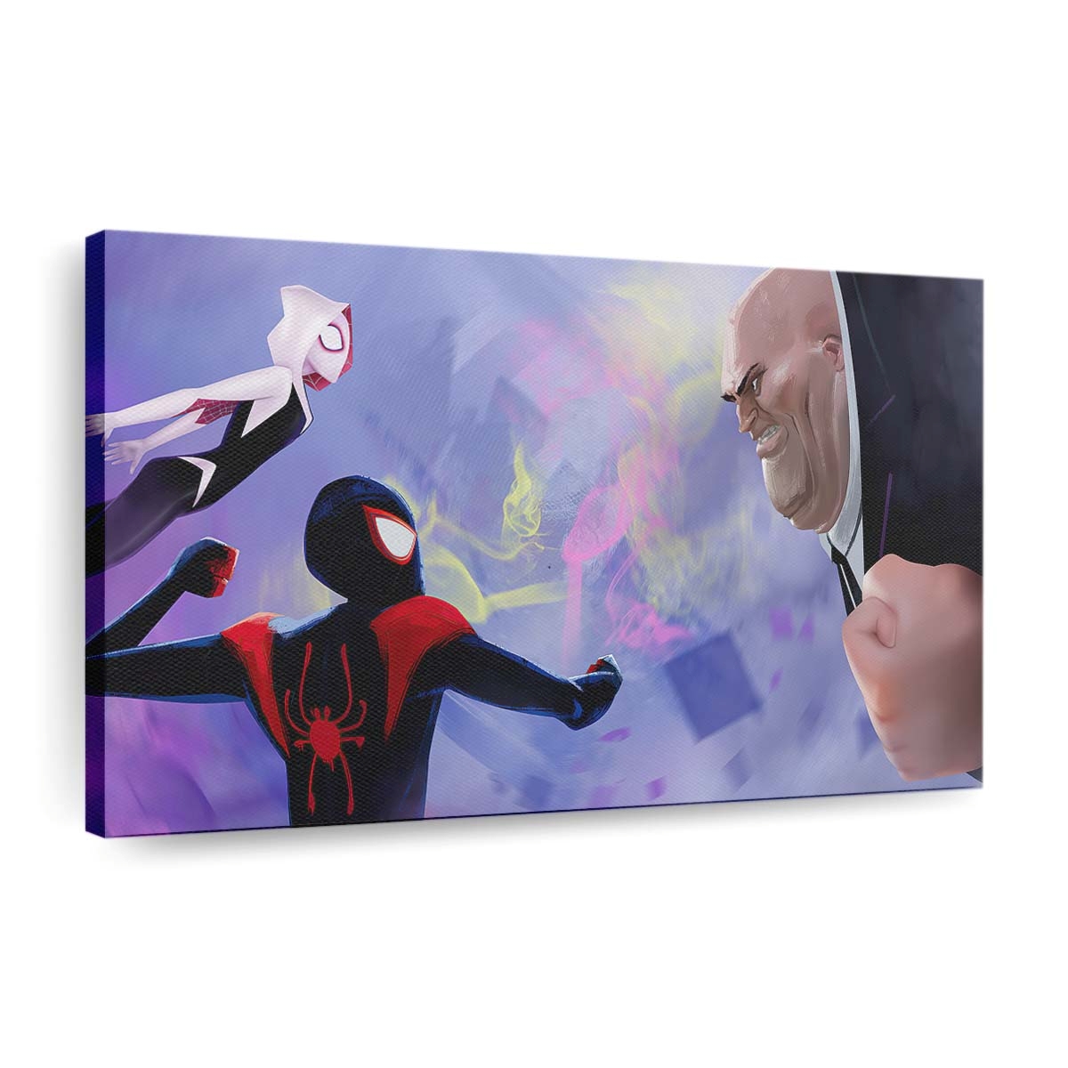 King Pin gegen Spider Man und Gwen Stacy Leinwandbild - Wanddeko