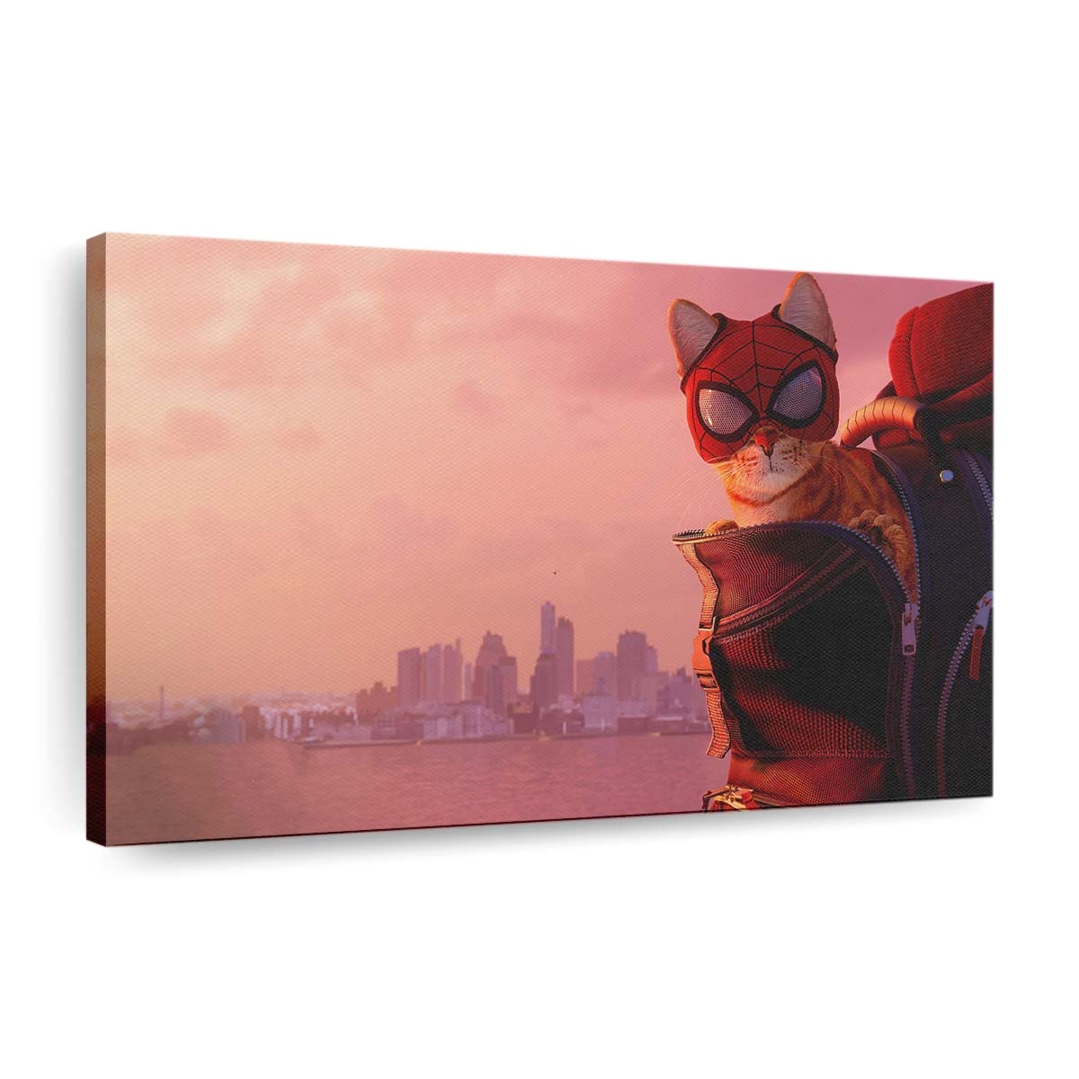 Marvels Spider Man Miles Morales 2021 Cat Leinwandbild - Wanddeko