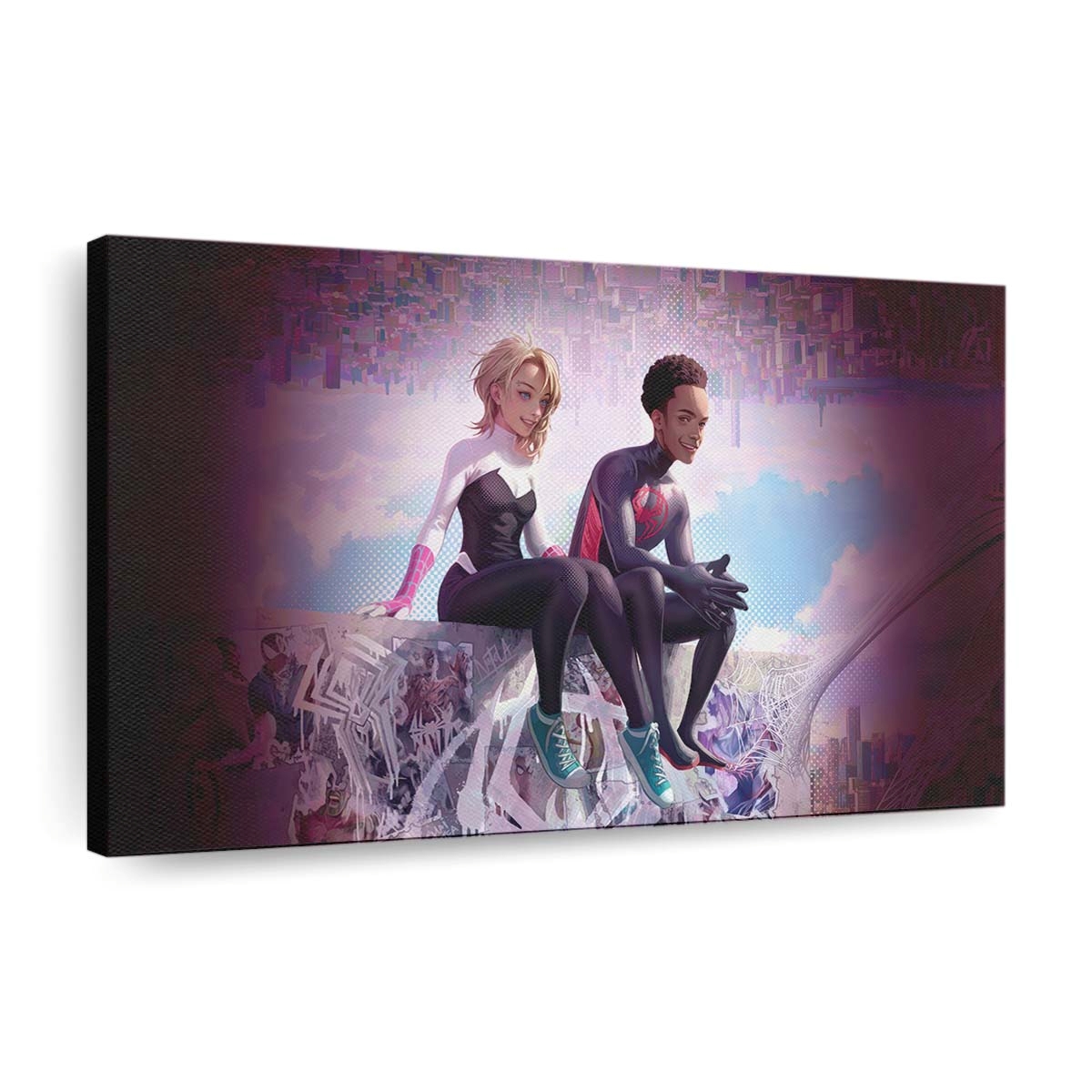 Miles und Gwen lächeln süß Leinwandbild - Wanddeko