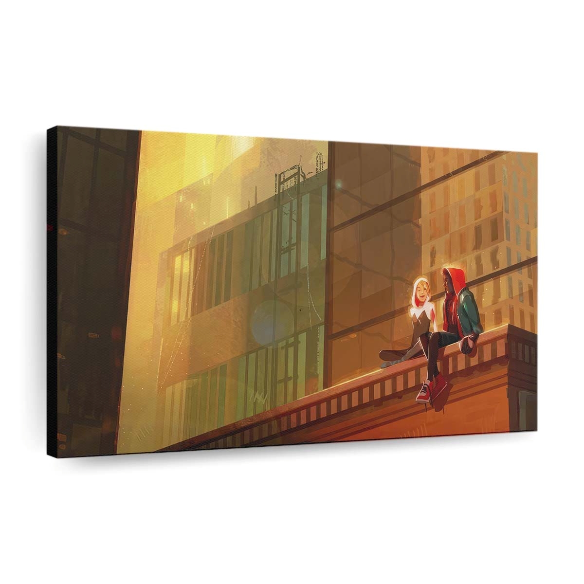 Miles und Gwen lachen gemeinsam Leinwandbild - Wanddeko