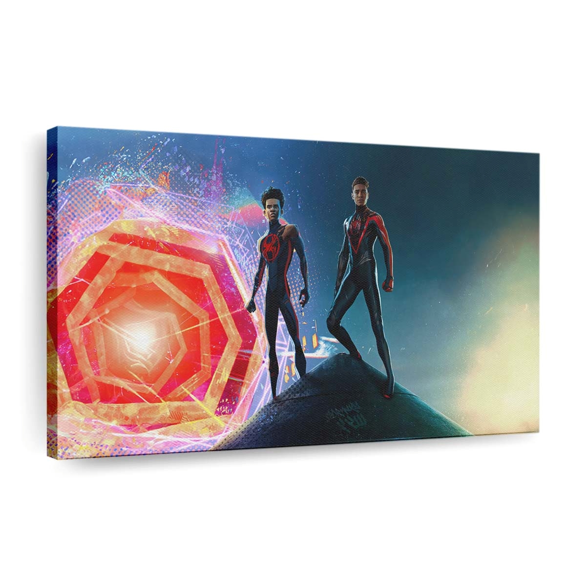 Miles und Peter Parker Spider Man Across the Spiderverse 2023 Leinwandbild - Wanddeko