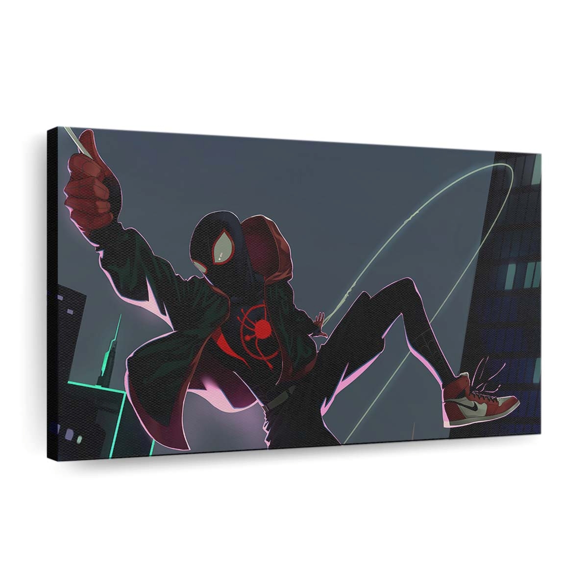 Miles Morales All The Way To City Leinwandbild - Wanddeko