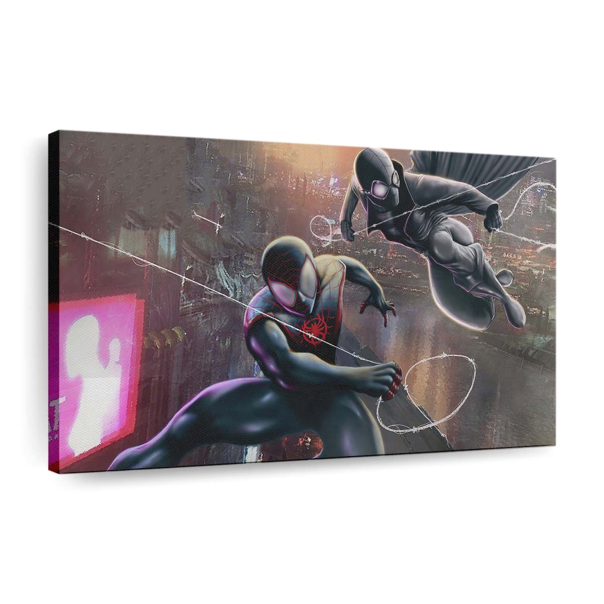 Miles Morales und Spider Noir Leinwandbild - Wanddeko