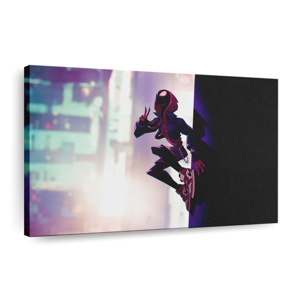 Miles Morales jenseits der Stadtlandschaft Leinwandbild - Wanddeko