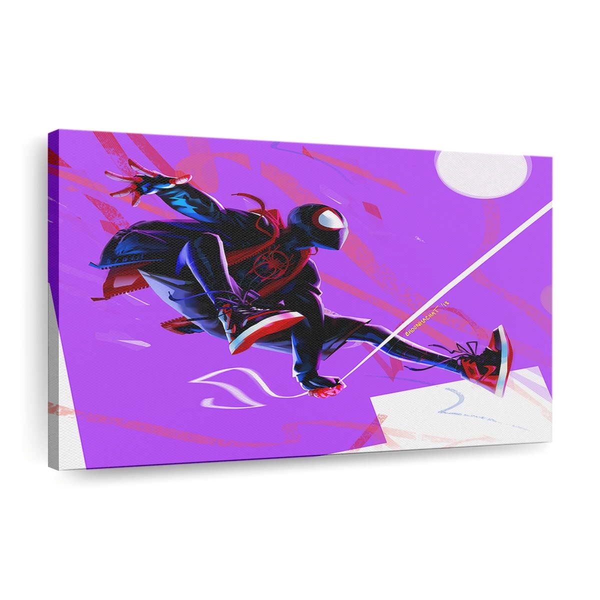 Miles Morales in Spider Man Into the Spider Verse Artwork Leinwandbild - Wanddeko