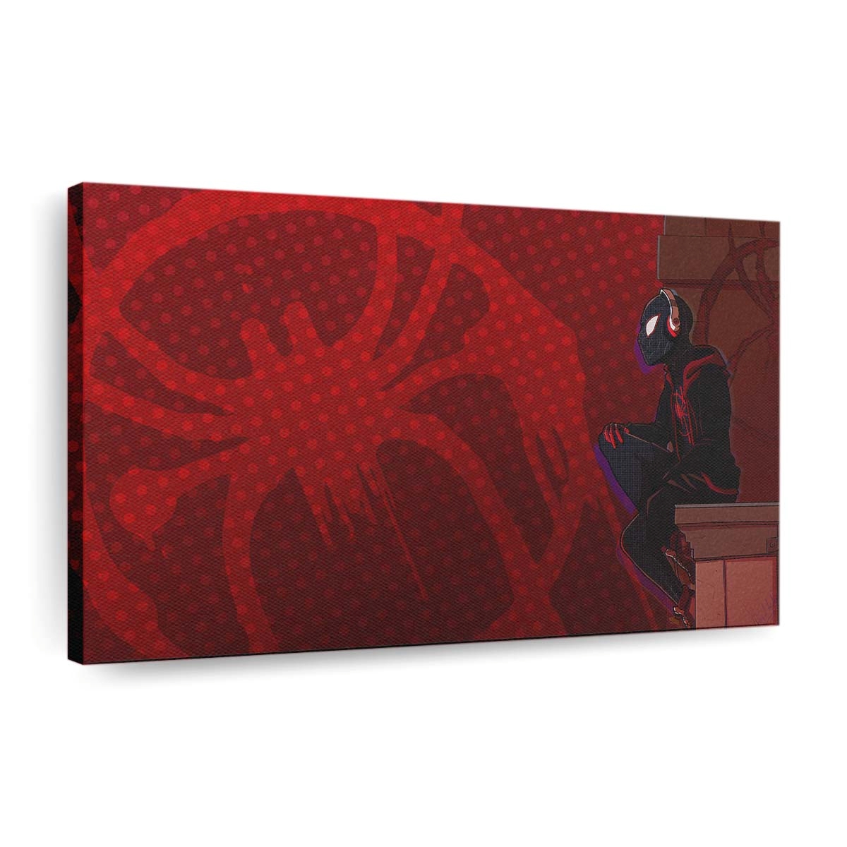 Miles Morales Listening Music Leinwandbild - Wanddeko