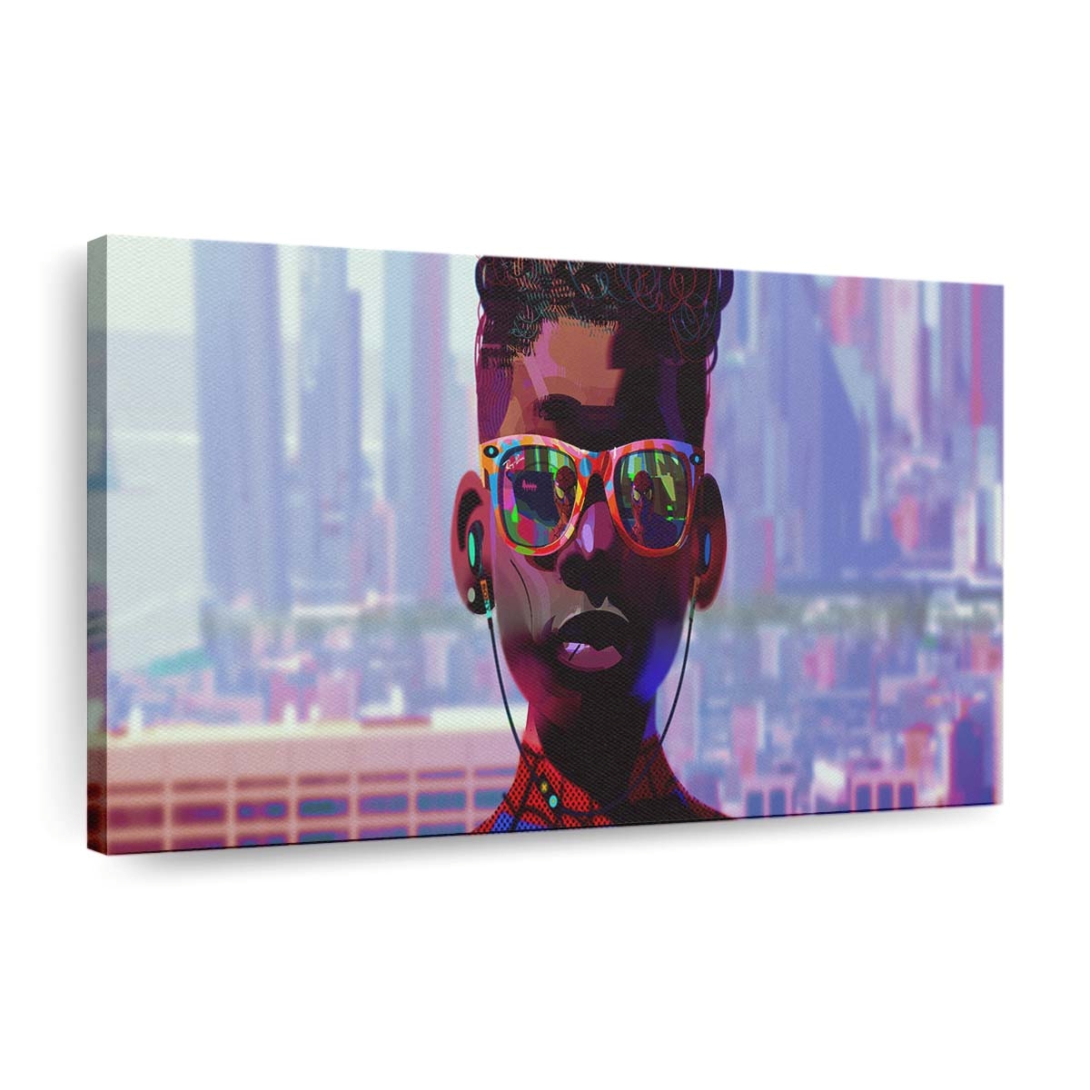 Miles Morales mit Brille Leinwandbild - Wanddeko