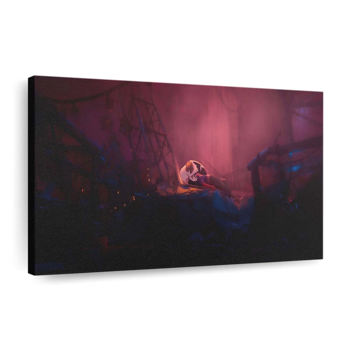 Peter Parker und Gwen Stacy in Spider Man: Across the Spider Verse Leinwandbild - Wanddeko