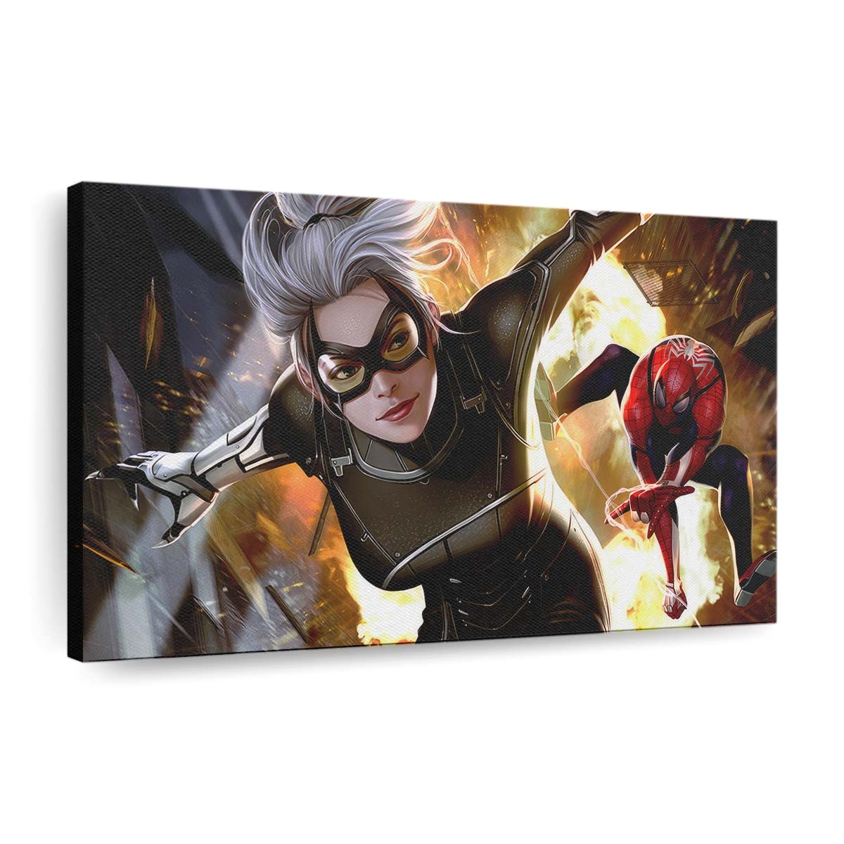 Silk und Spider Man Leinwandbild - Wanddeko