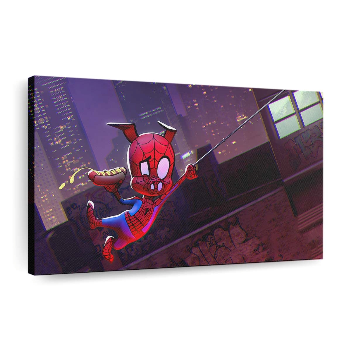 Spider Ham Illustration Leinwandbild - Wanddeko