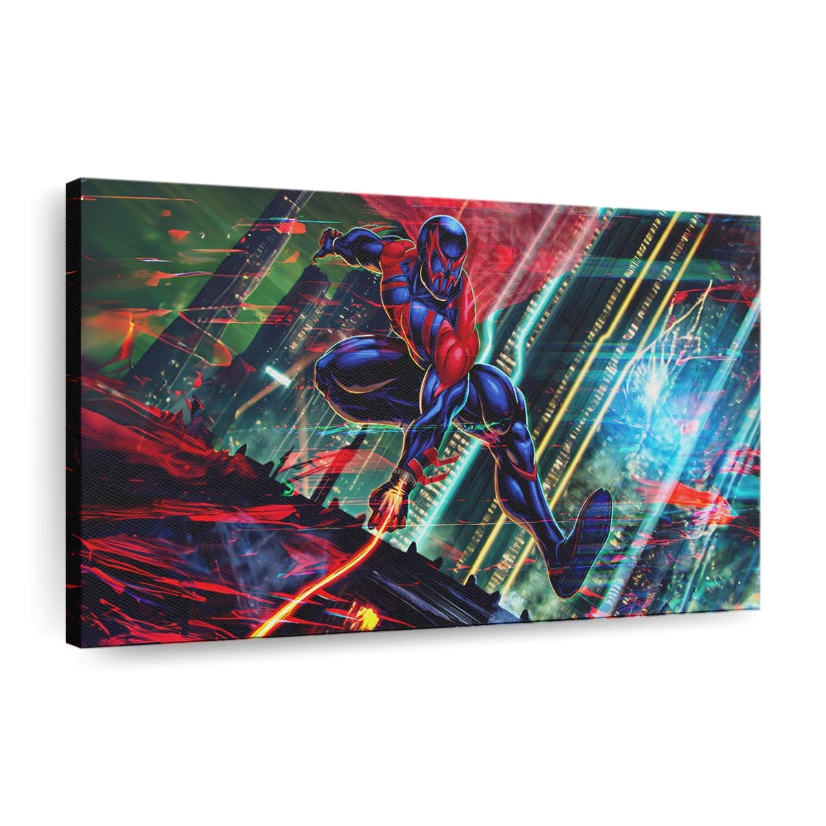 Spider Man 2099 Schwebende Suche Leinwandbild - Wanddeko
