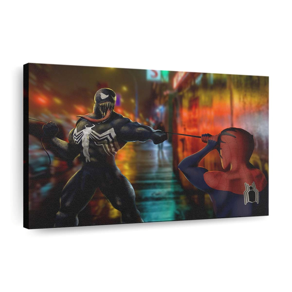 Spider Man und Venomart Leinwandbild - Wanddeko