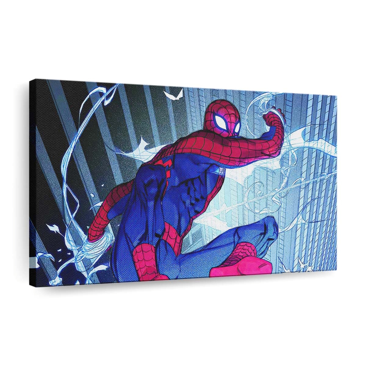 Spider Man in der Stadt Leinwandbild - Wanddeko